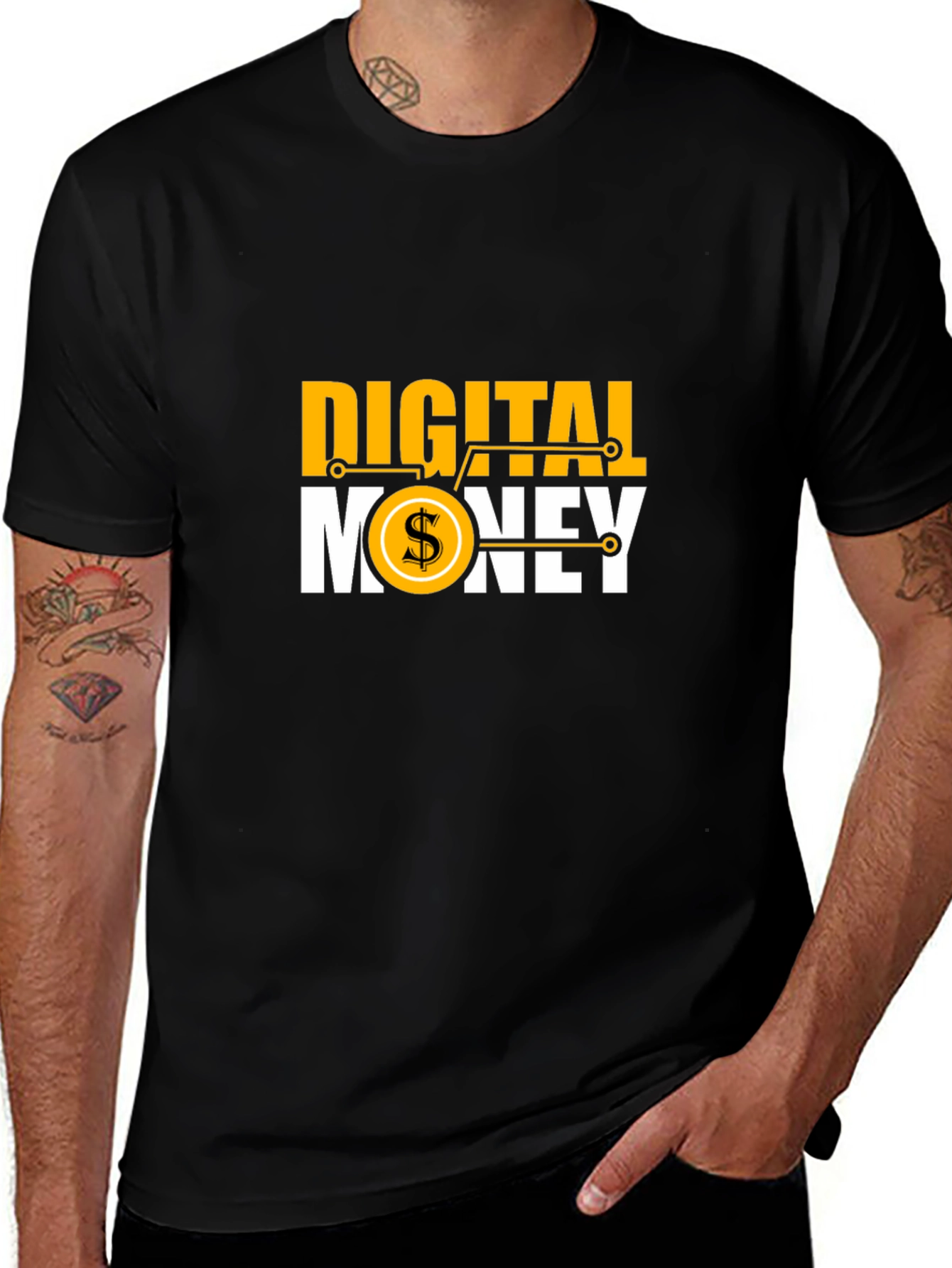 Digital Money Graphic Tee - Black