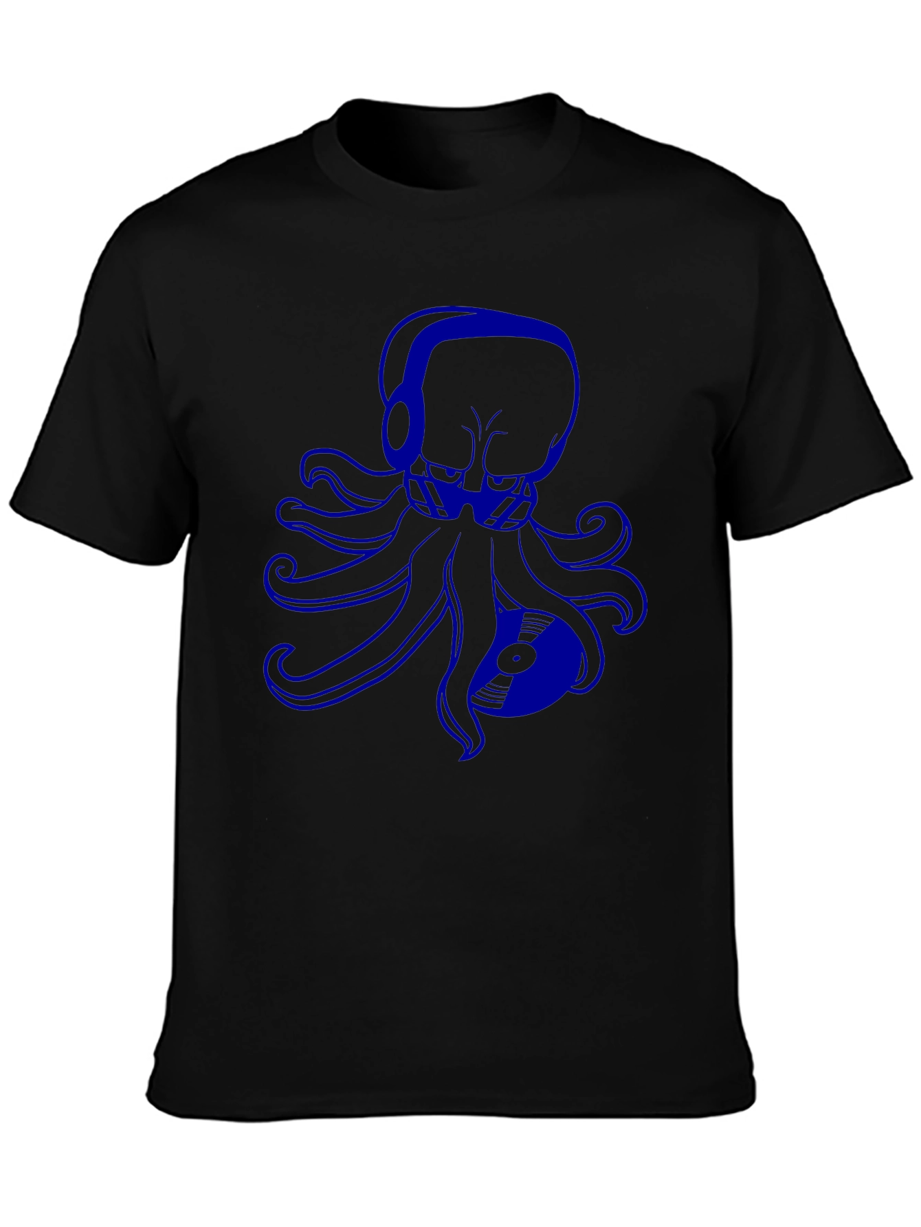 Octopus DJ Graphic Tee - Black Cotton T-Shirt