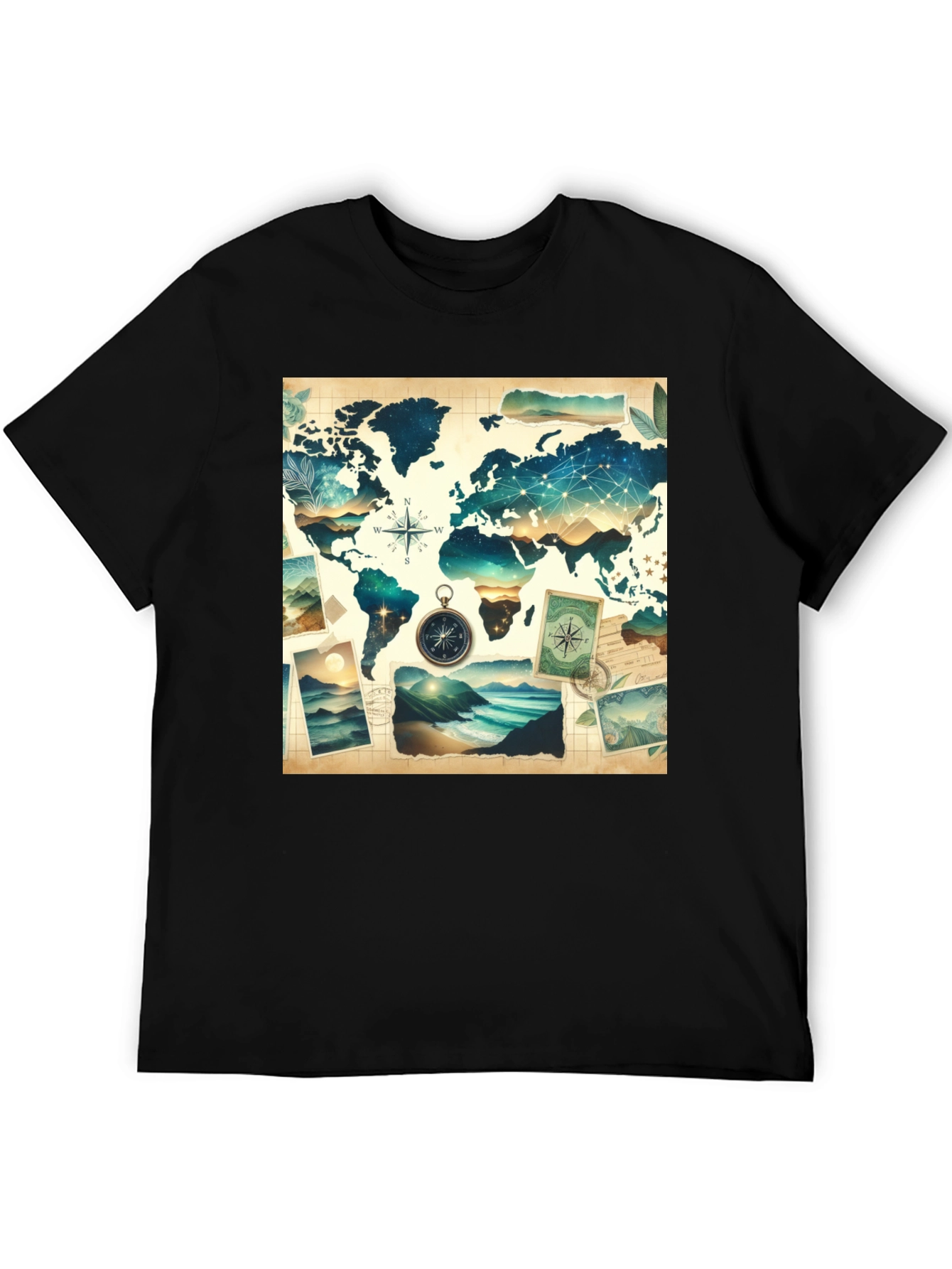 World Map Graphic Tee - Travel Adventure