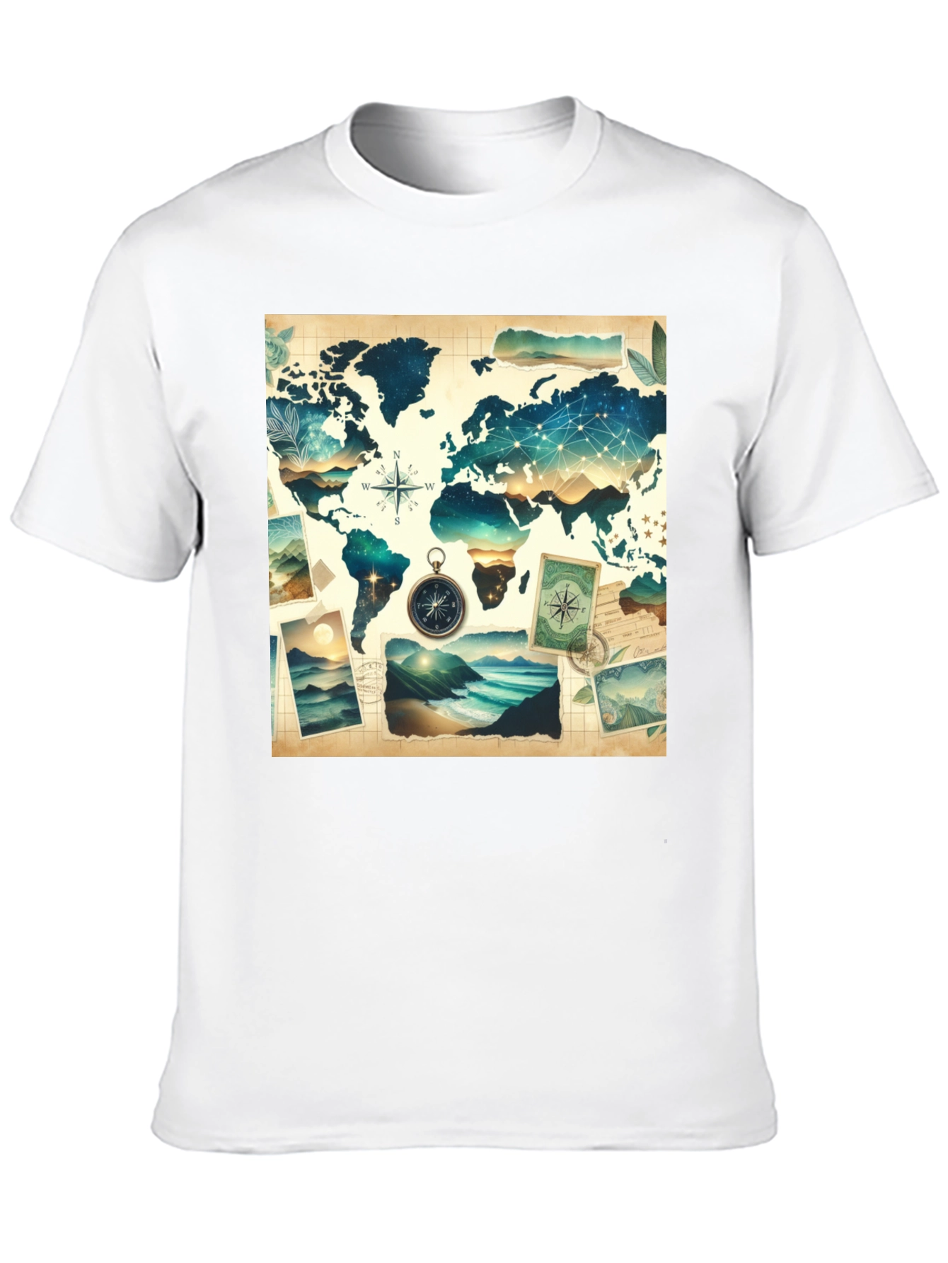 World Map Graphic Tee - Travel Adventure