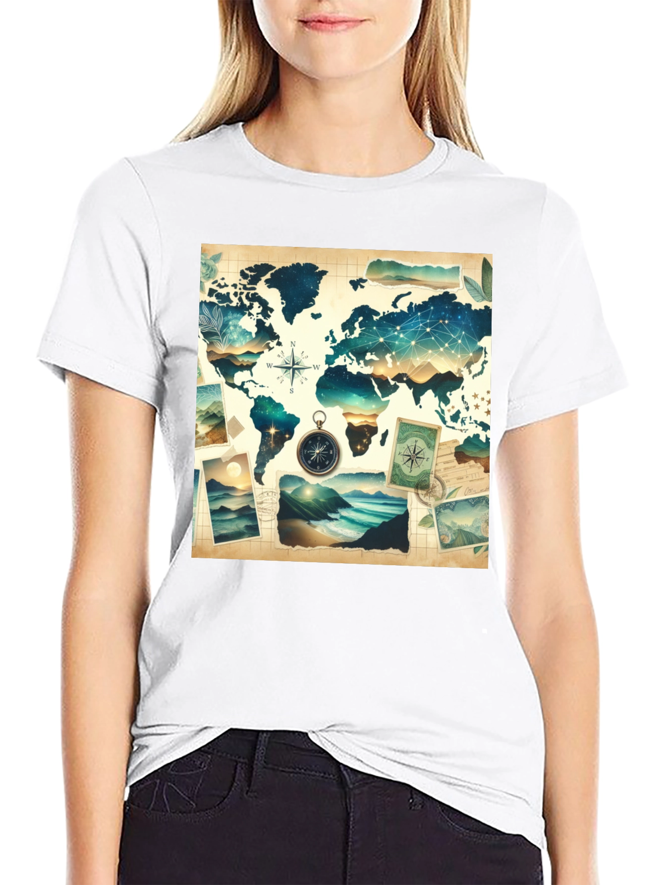 World Map Graphic Tee - Travel Adventure
