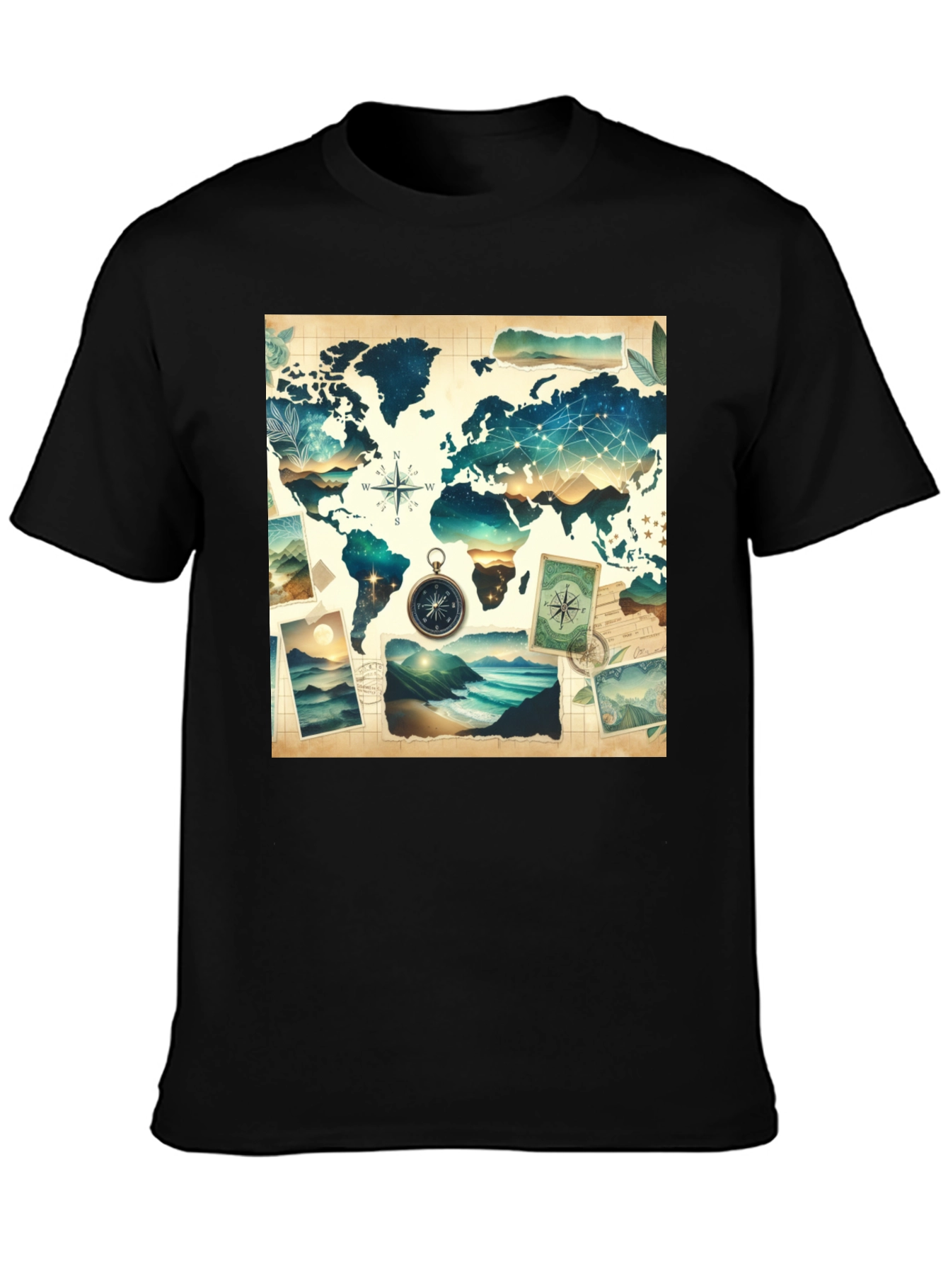World Map Graphic Tee - Travel Adventure
