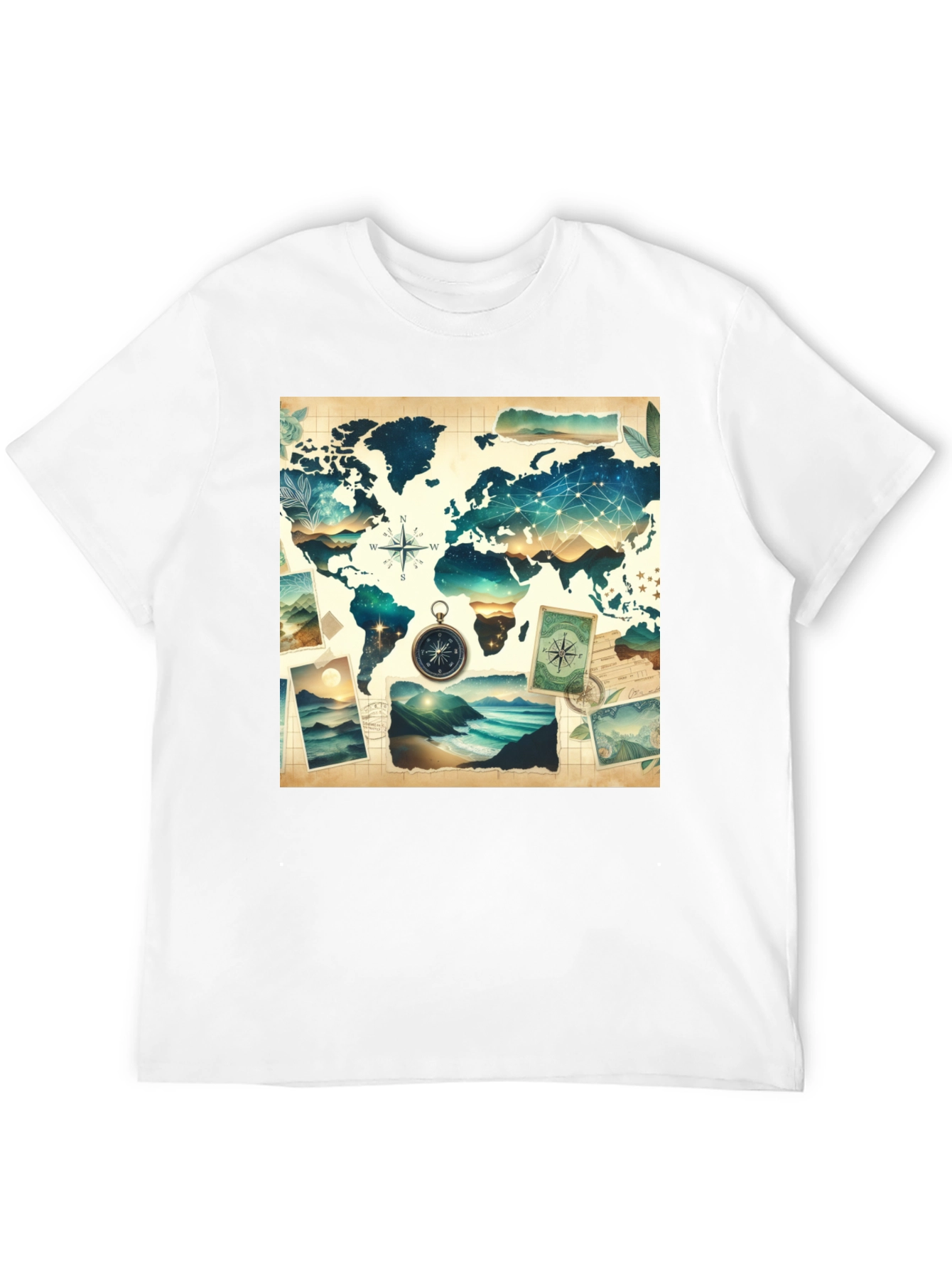 World Map Graphic Tee - Travel Adventure