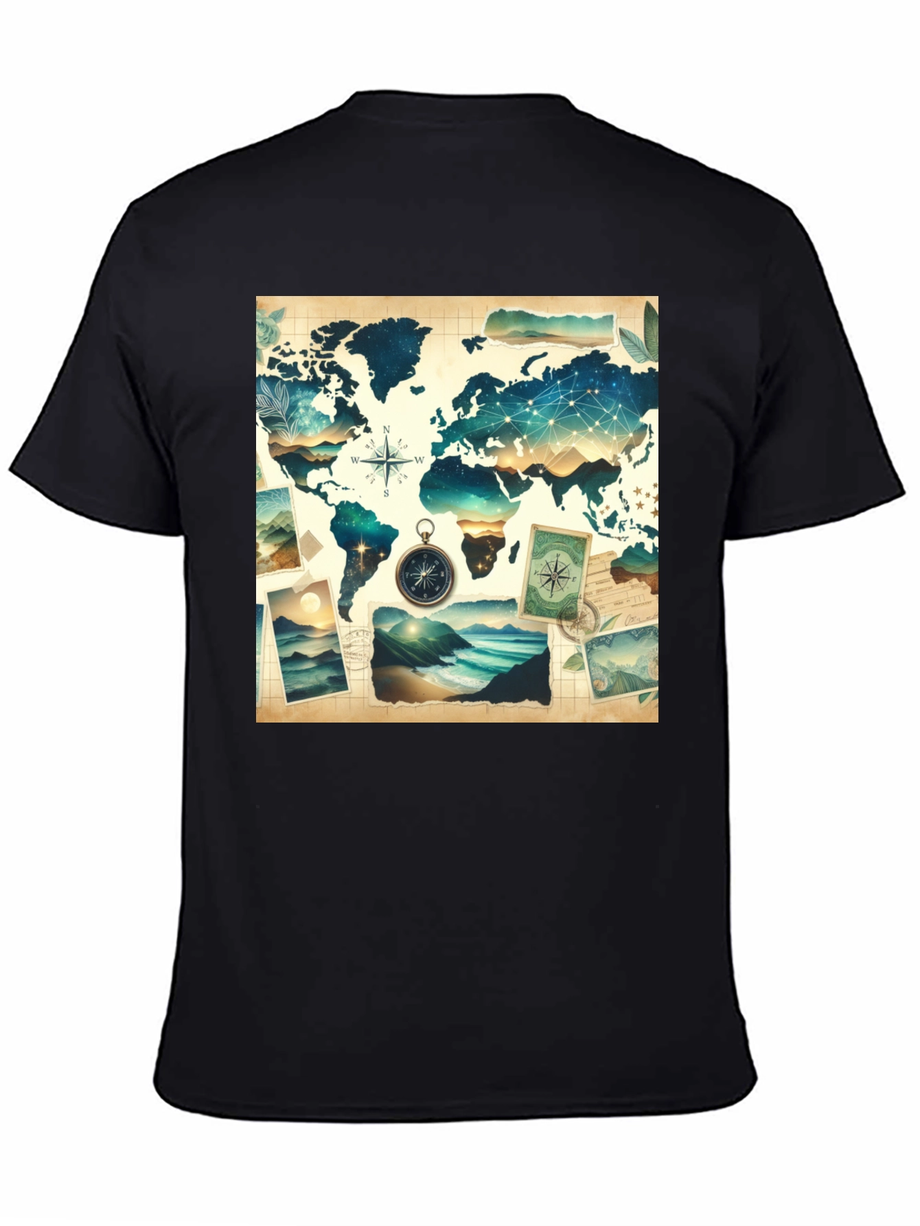 World Map Graphic Tee - Travel Adventure