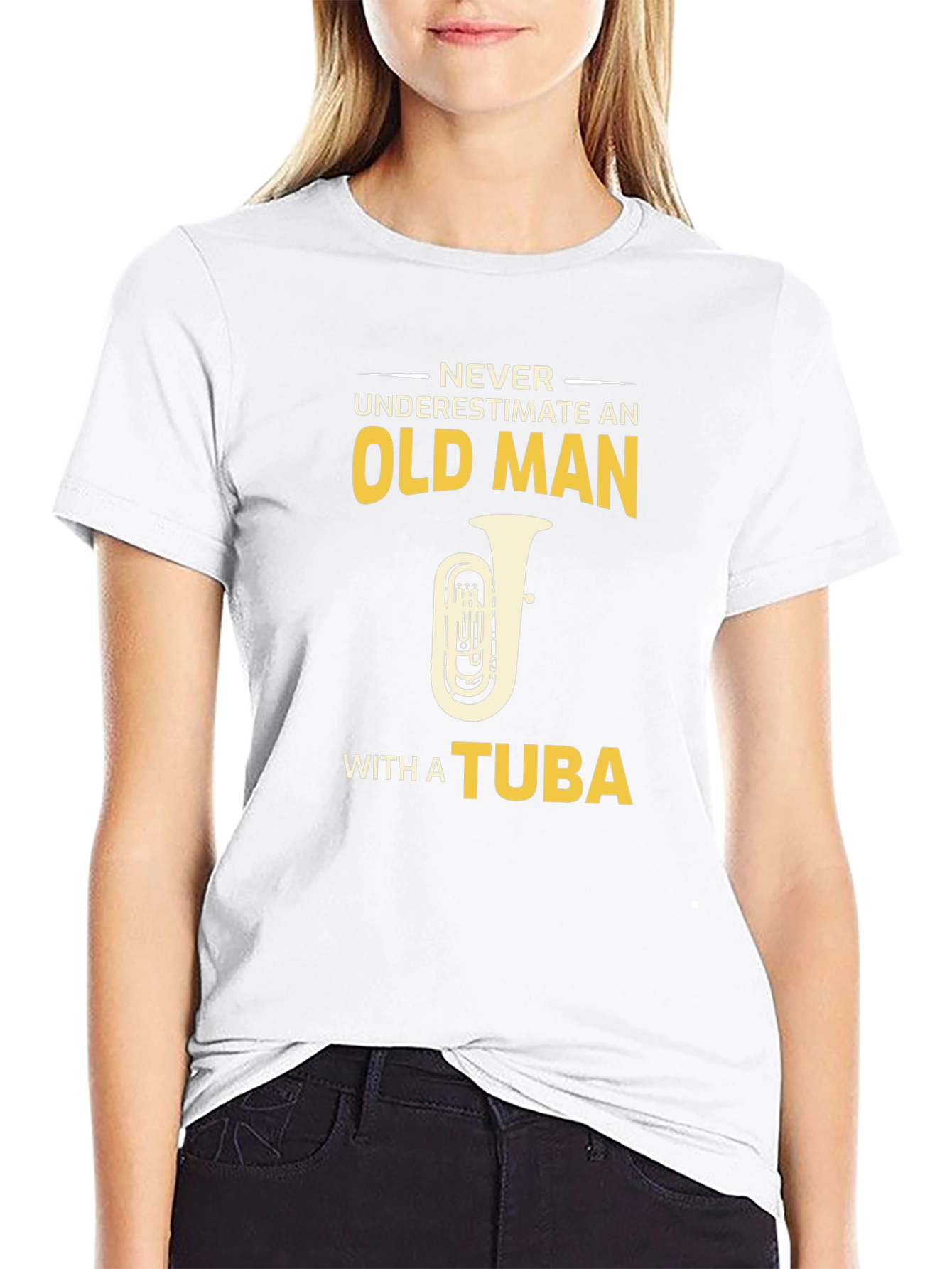 Old Man Tuba Player Graphic Tee