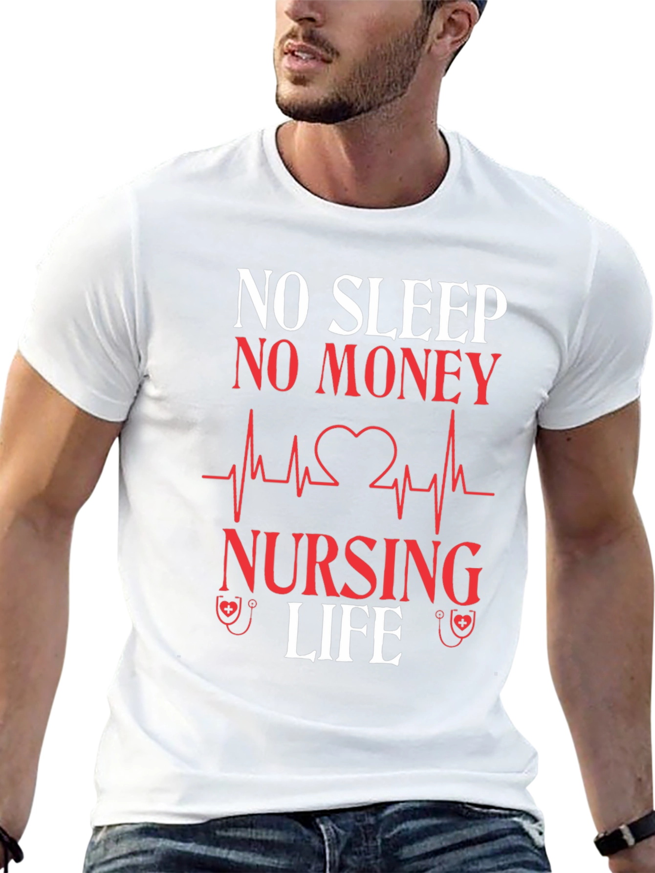 No Sleep No Money Nursing Life Graphic T-Shirt
