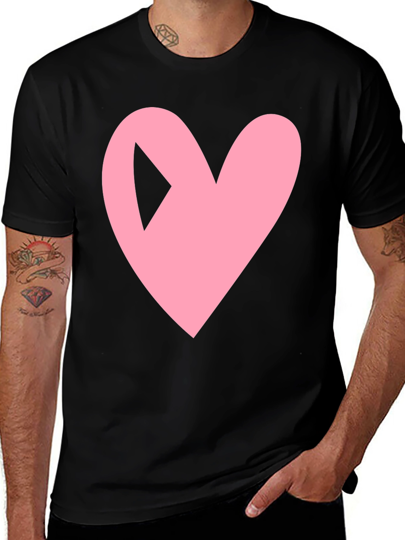 Heart Play Button Black Tee