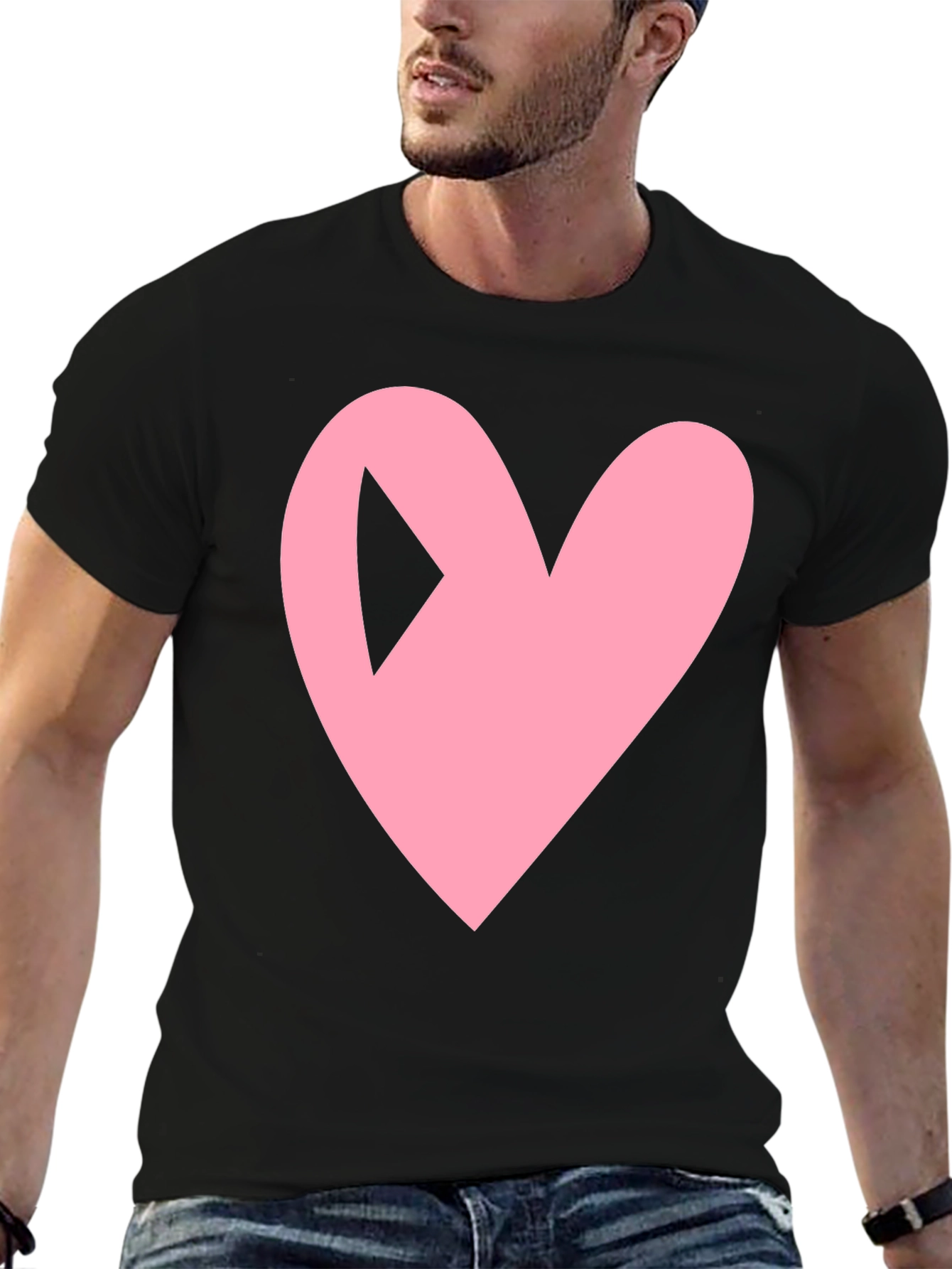 Heart Play Button Black Tee