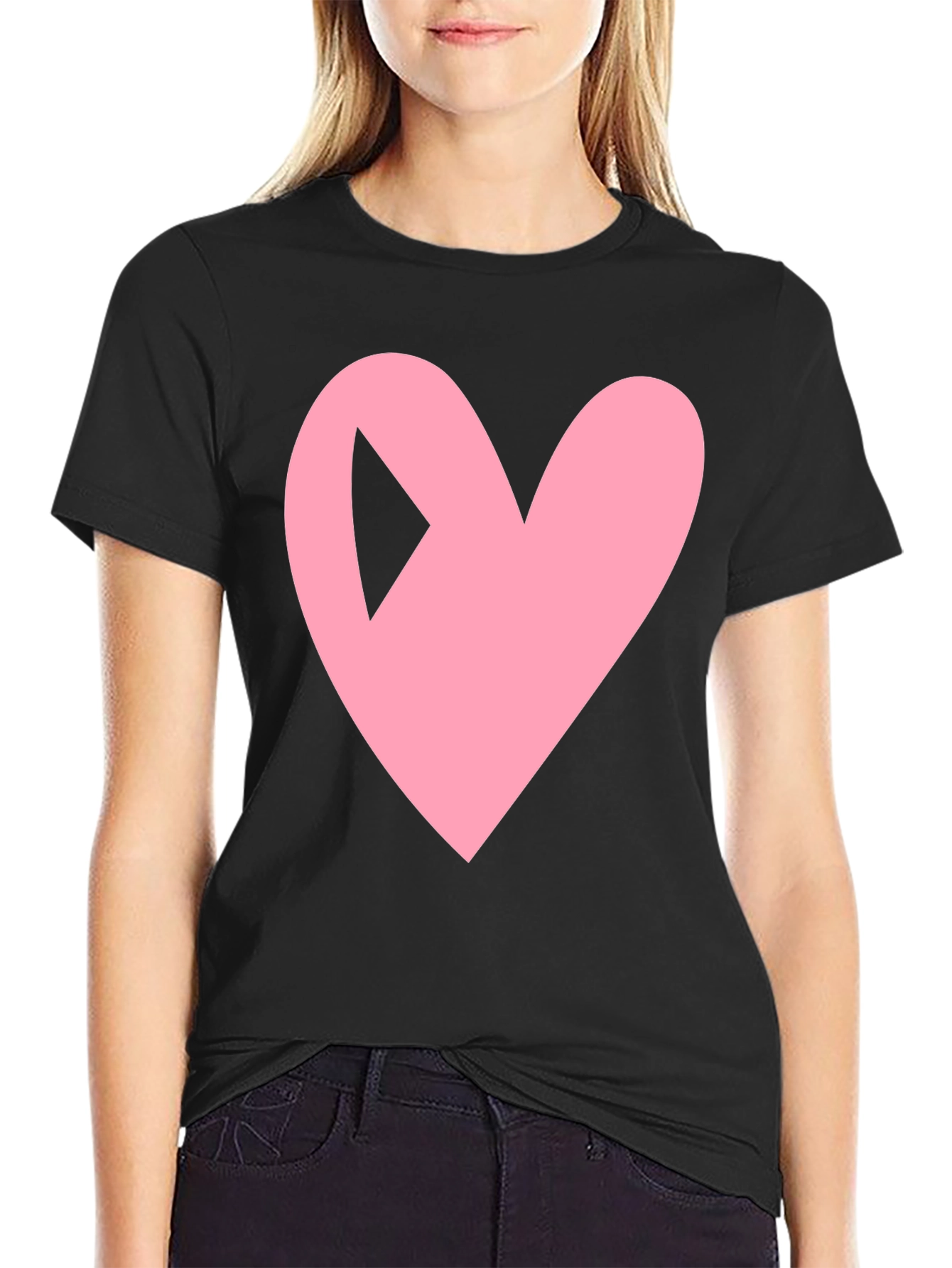 Heart Play Button Black Tee