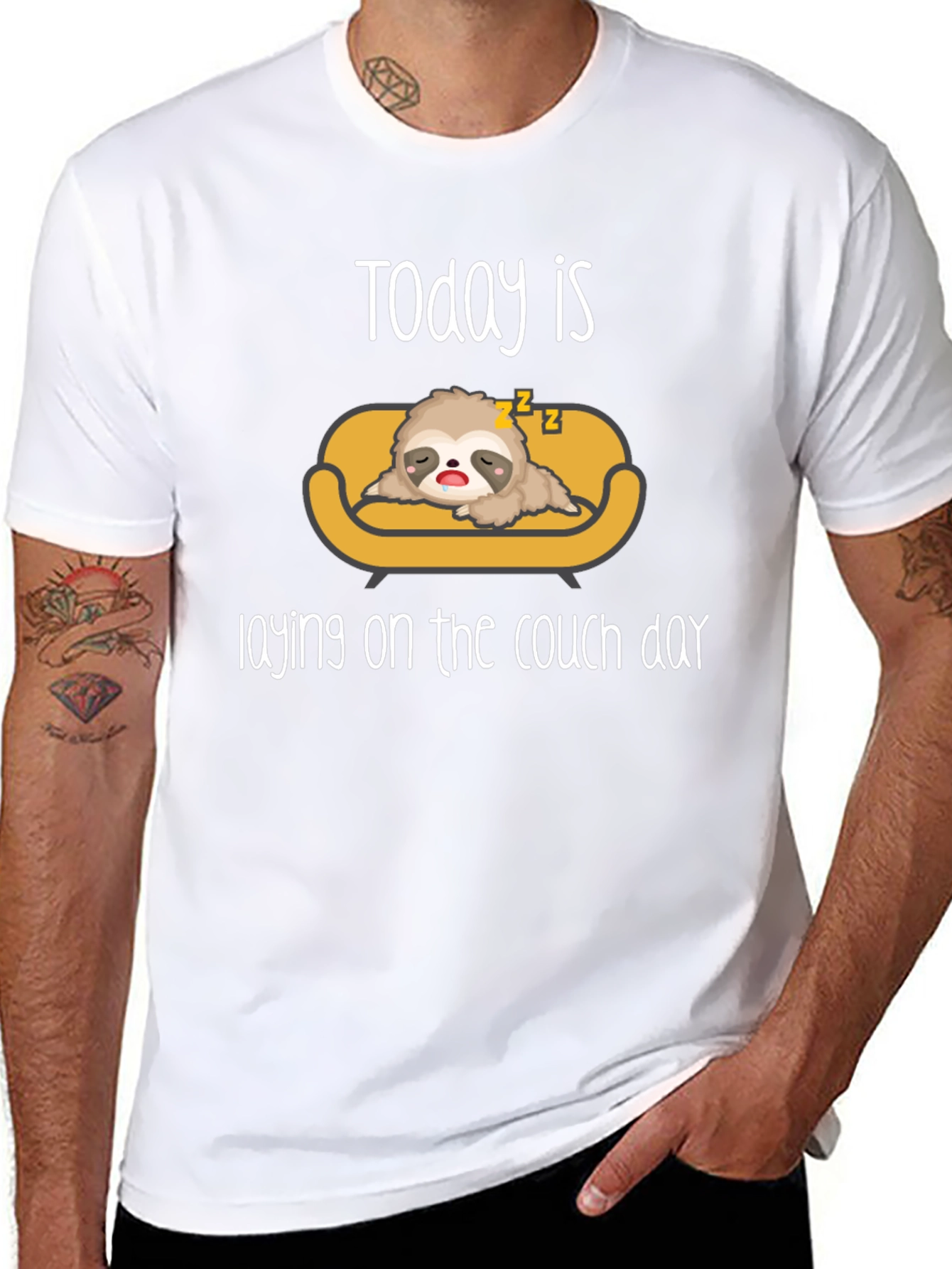 Lazy Sloth Laying on Couch T-Shirt