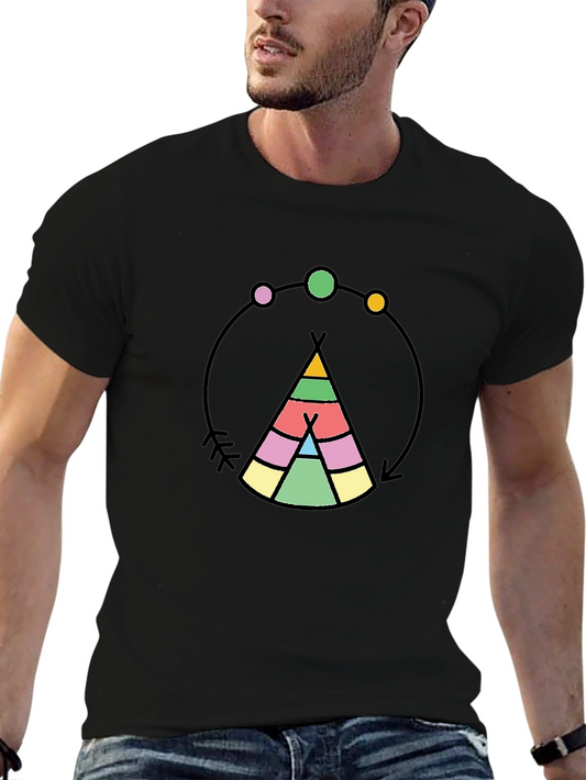 Teepee Graphic Black T-Shirt