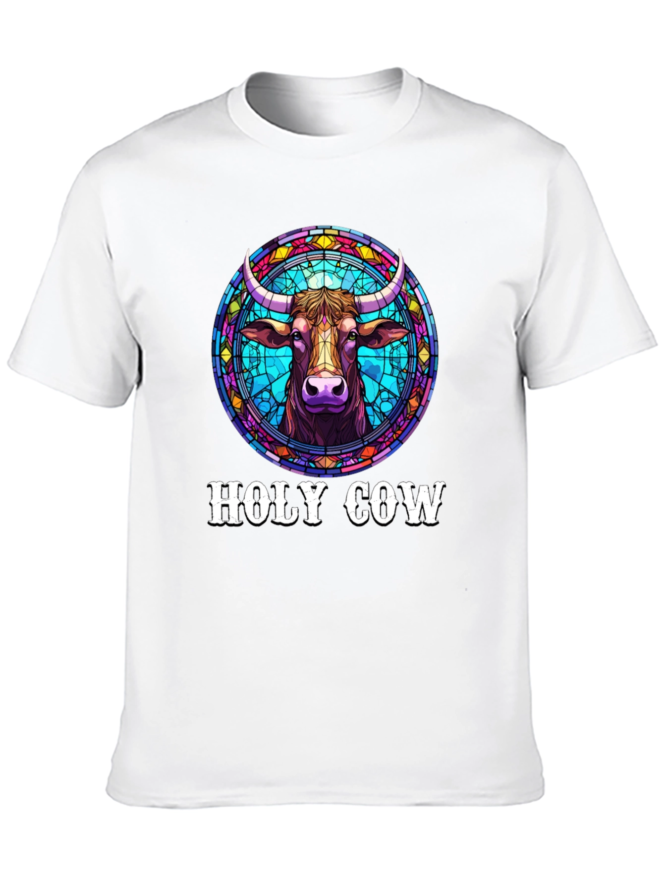 Holy Cow Graphic Tee - Stained Glass Design