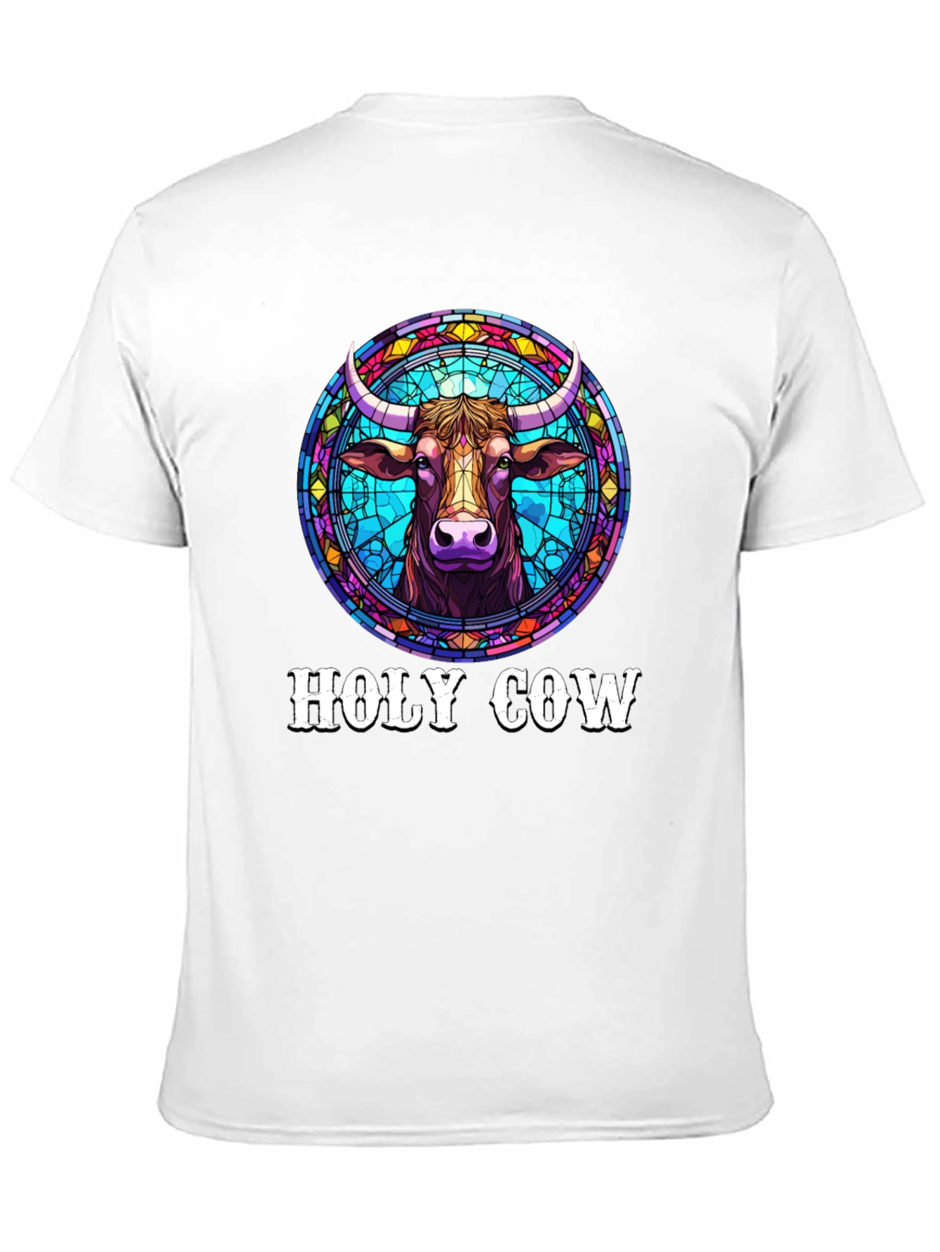 Holy Cow Graphic Tee - Stained Glass Design