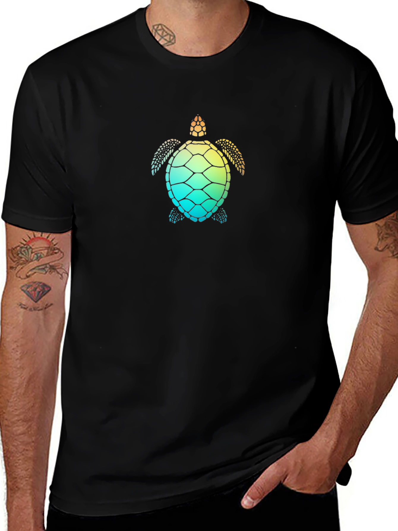 Sea Turtle Graphic Tee - Mens Black T-Shirt