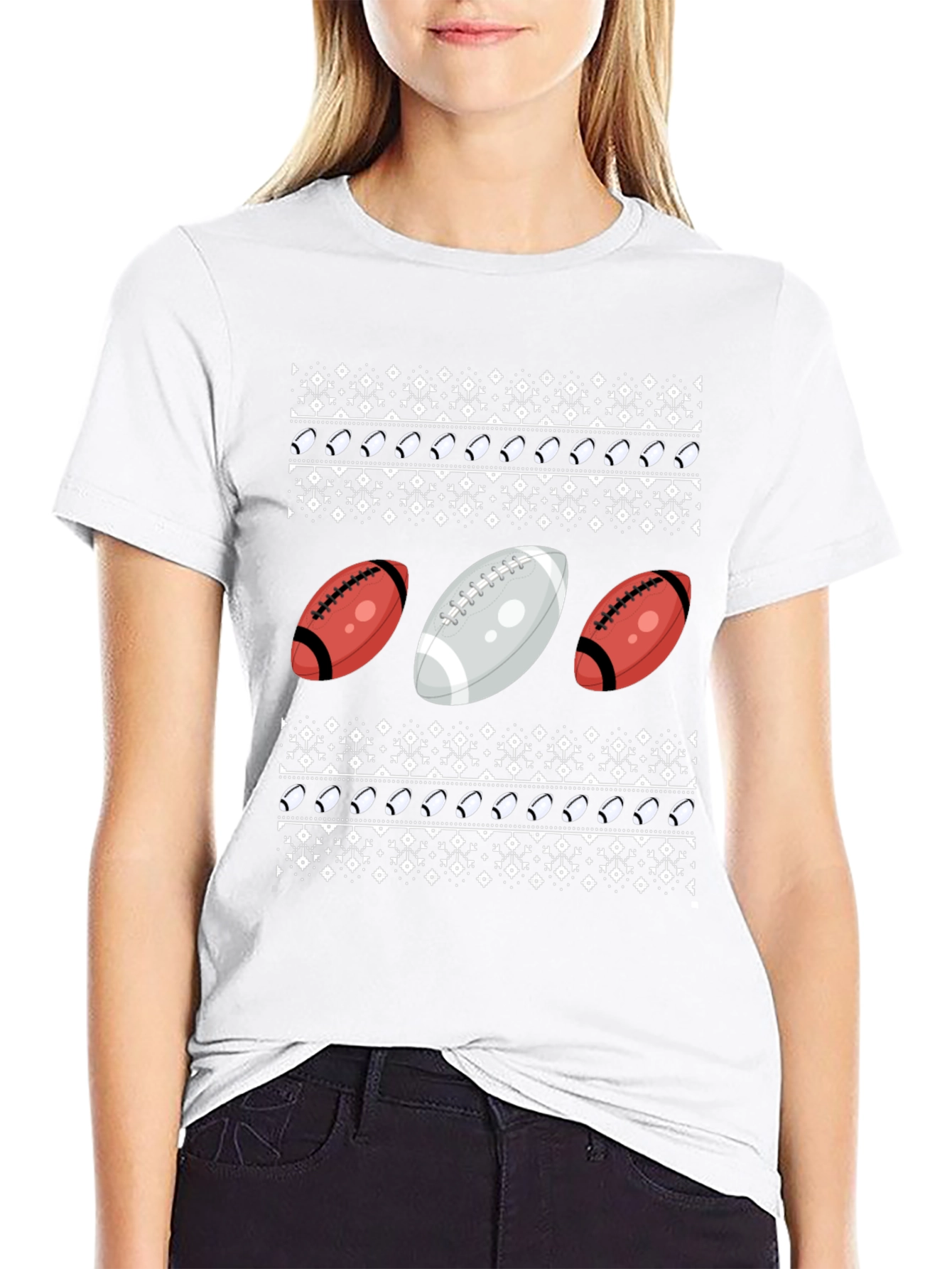 Football Ugly Christmas Sweater T-Shirt