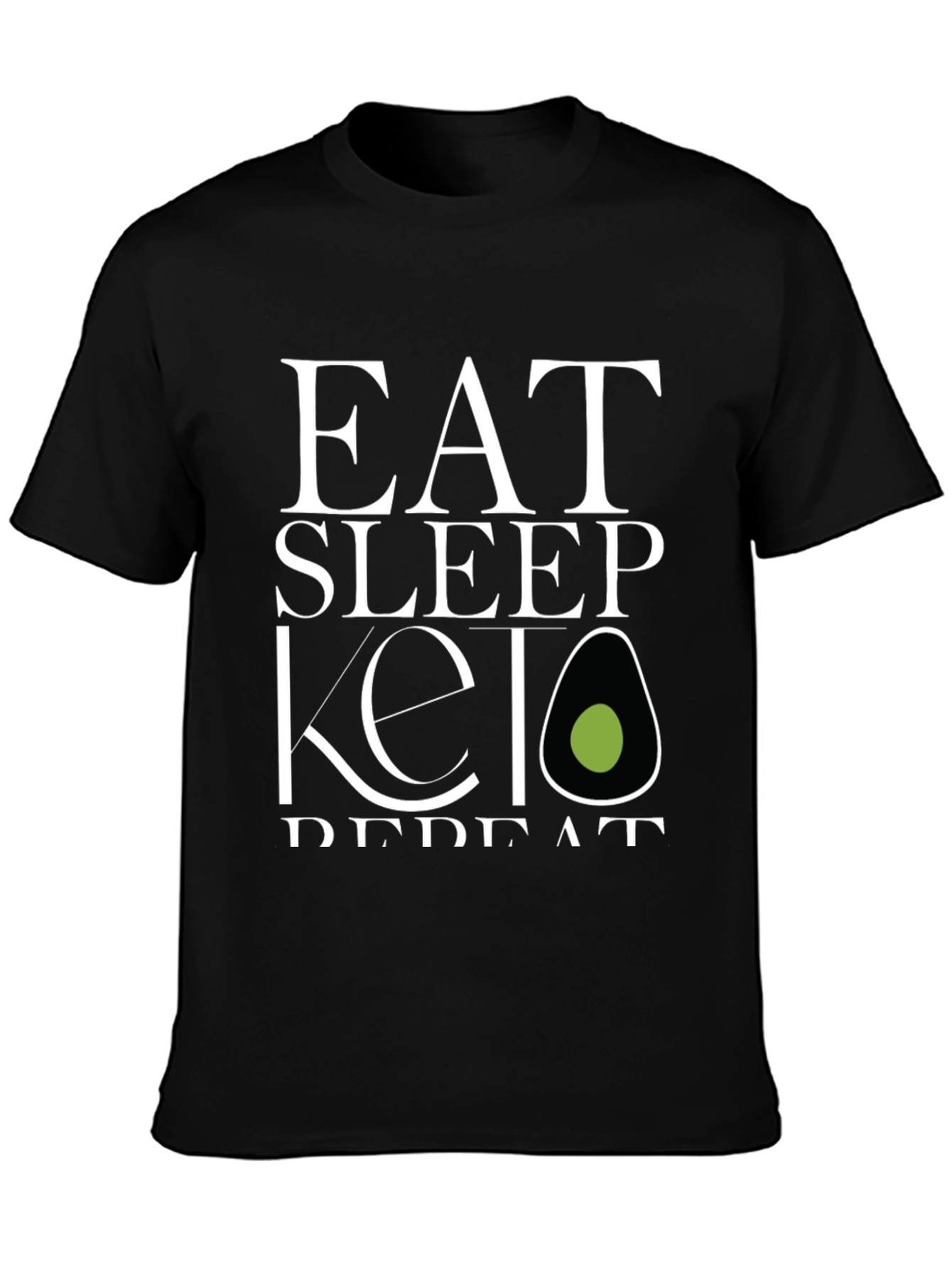 Eat Sleep Keto Repeat T-Shirt - Black Graphic Tee