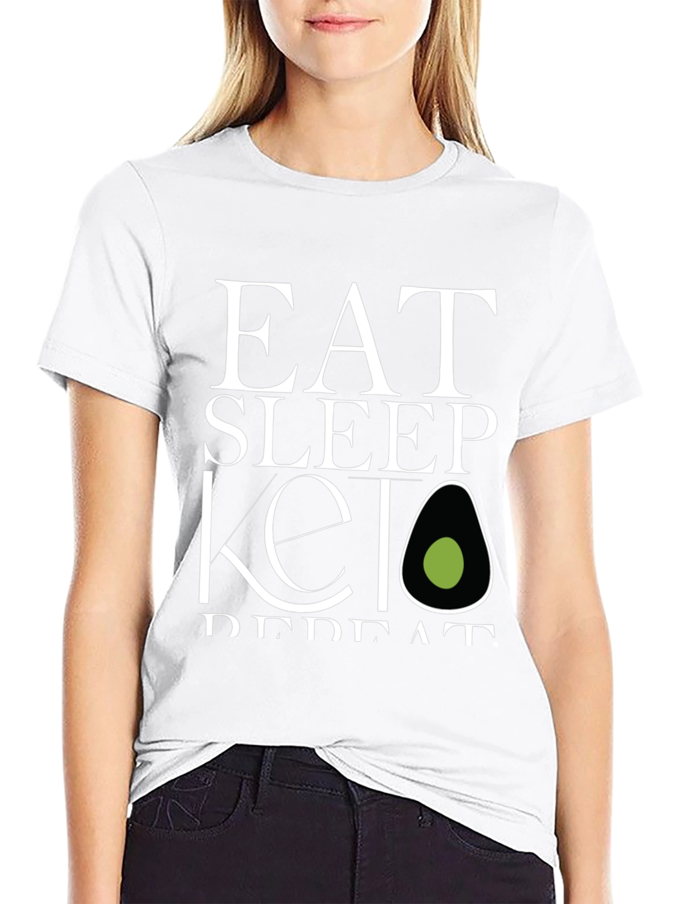 Eat Sleep Keto Repeat T-Shirt - Black Graphic Tee