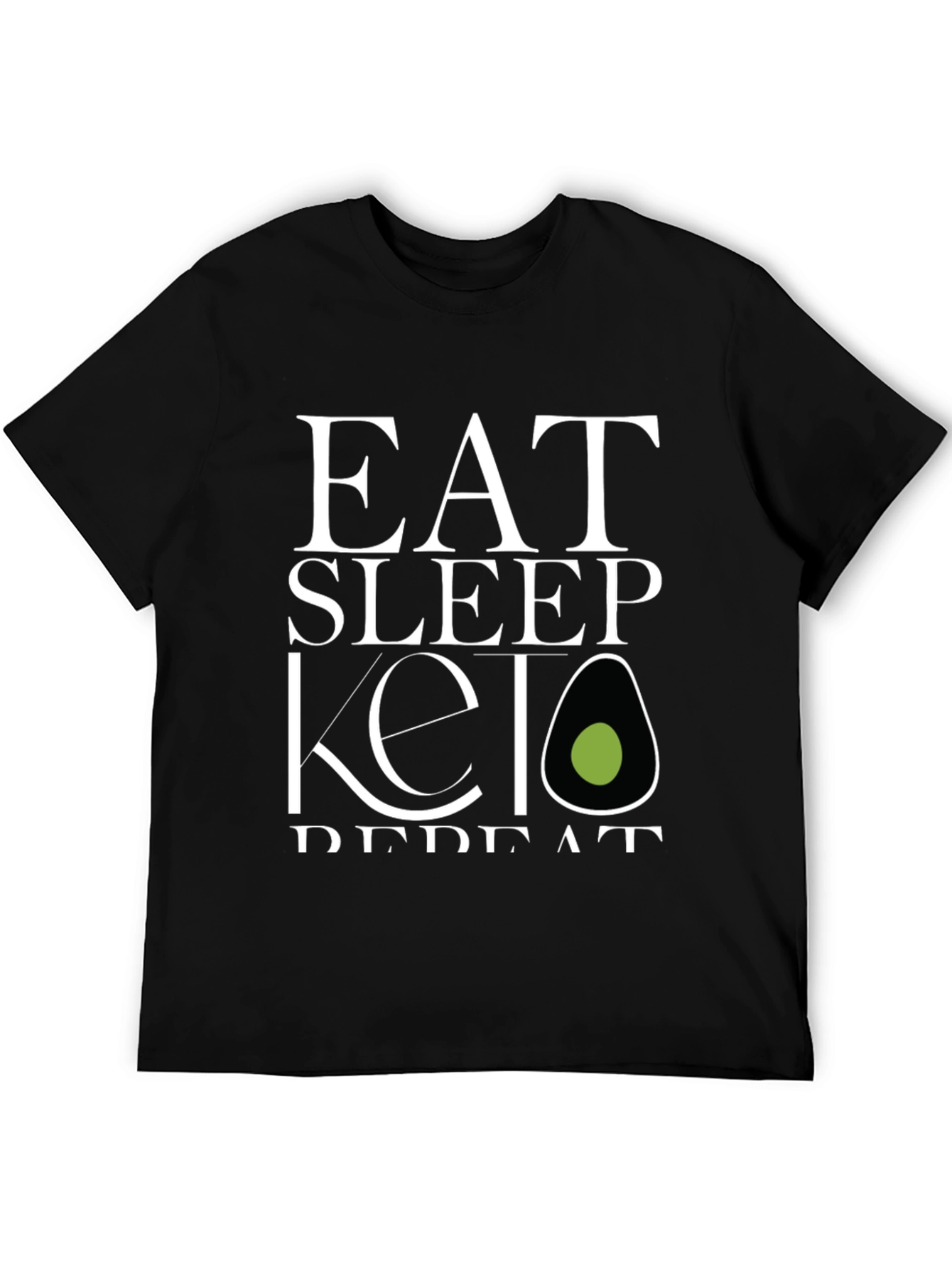 Eat Sleep Keto Repeat T-Shirt - Black Graphic Tee
