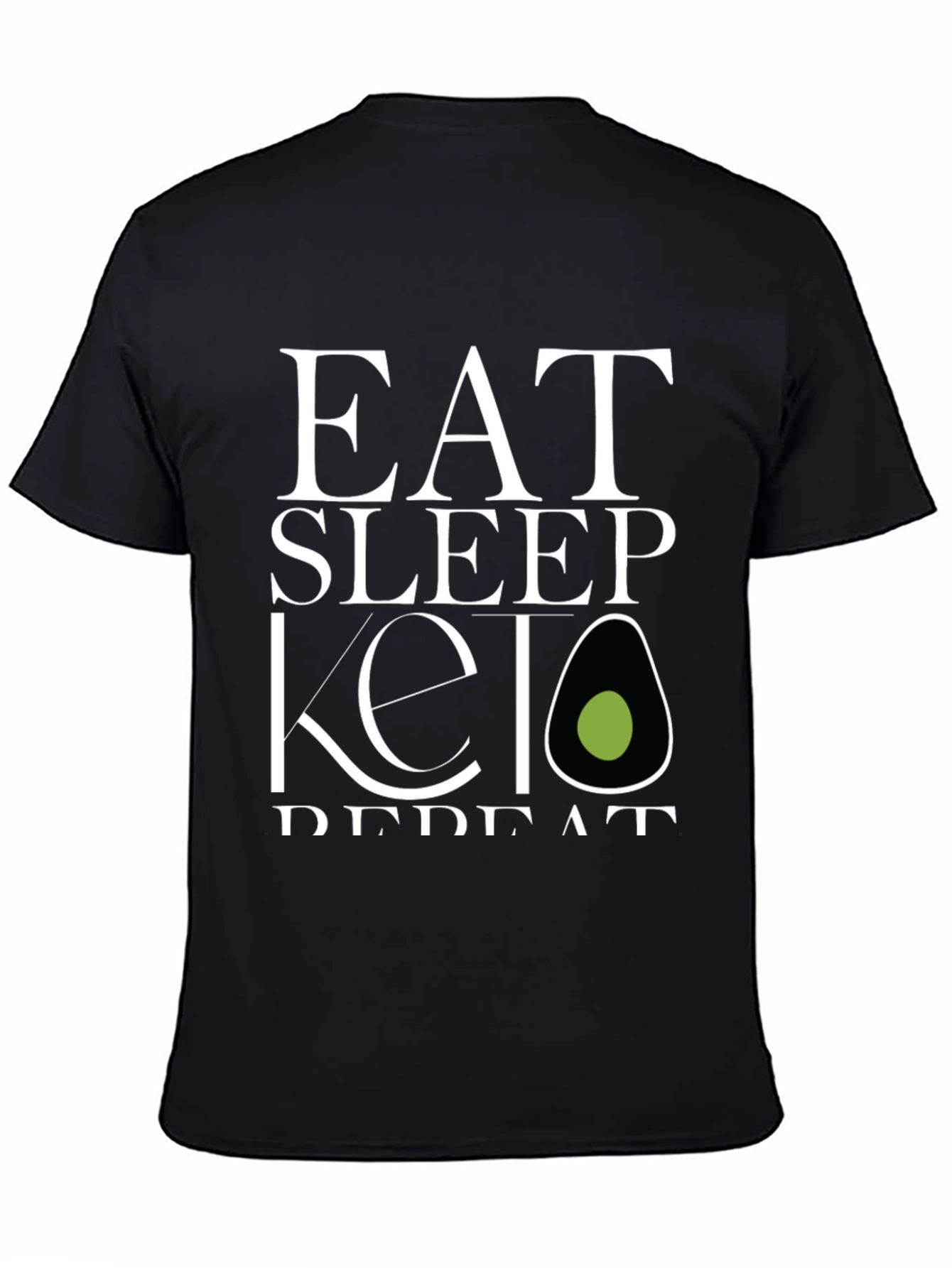Eat Sleep Keto Repeat T-Shirt - Black Graphic Tee