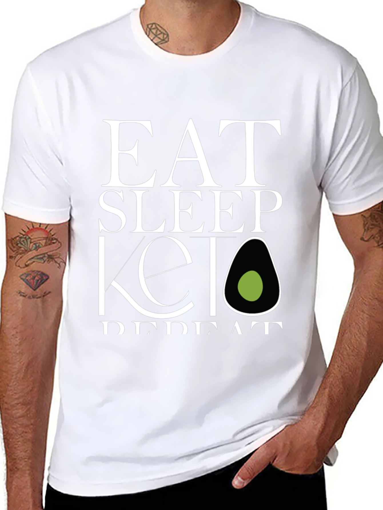 Eat Sleep Keto Repeat T-Shirt - Black Graphic Tee