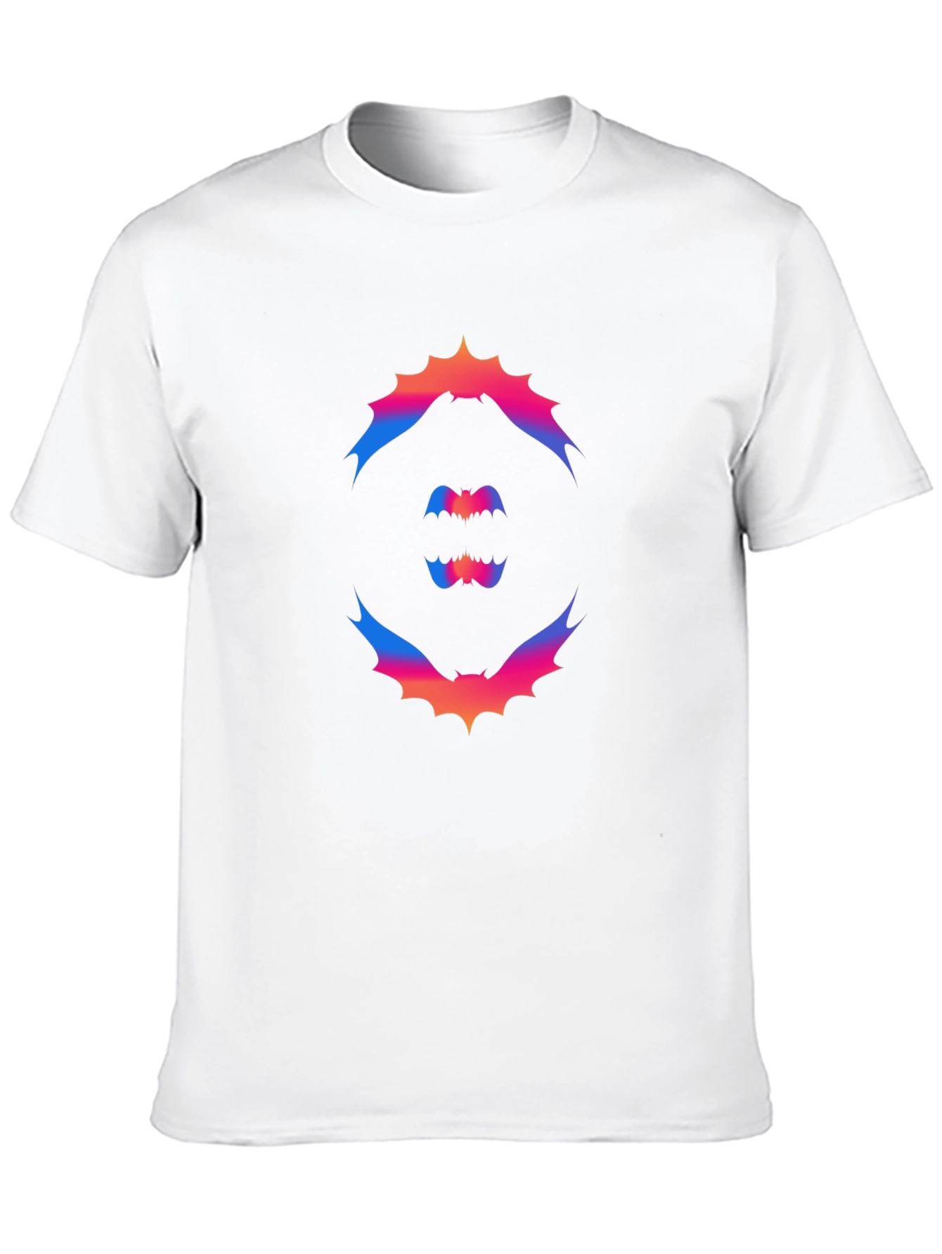 Gradient Bat Graphic Tee - Halloween Style