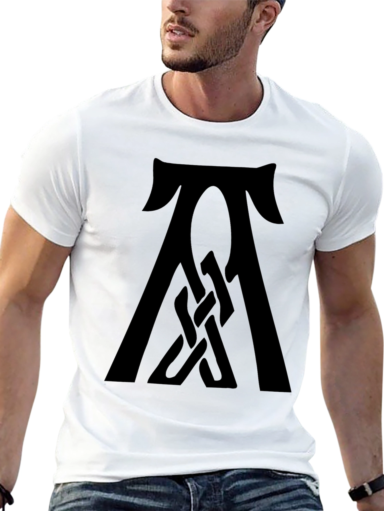 Mens Black Graphic Tee - Celtic Knot Design