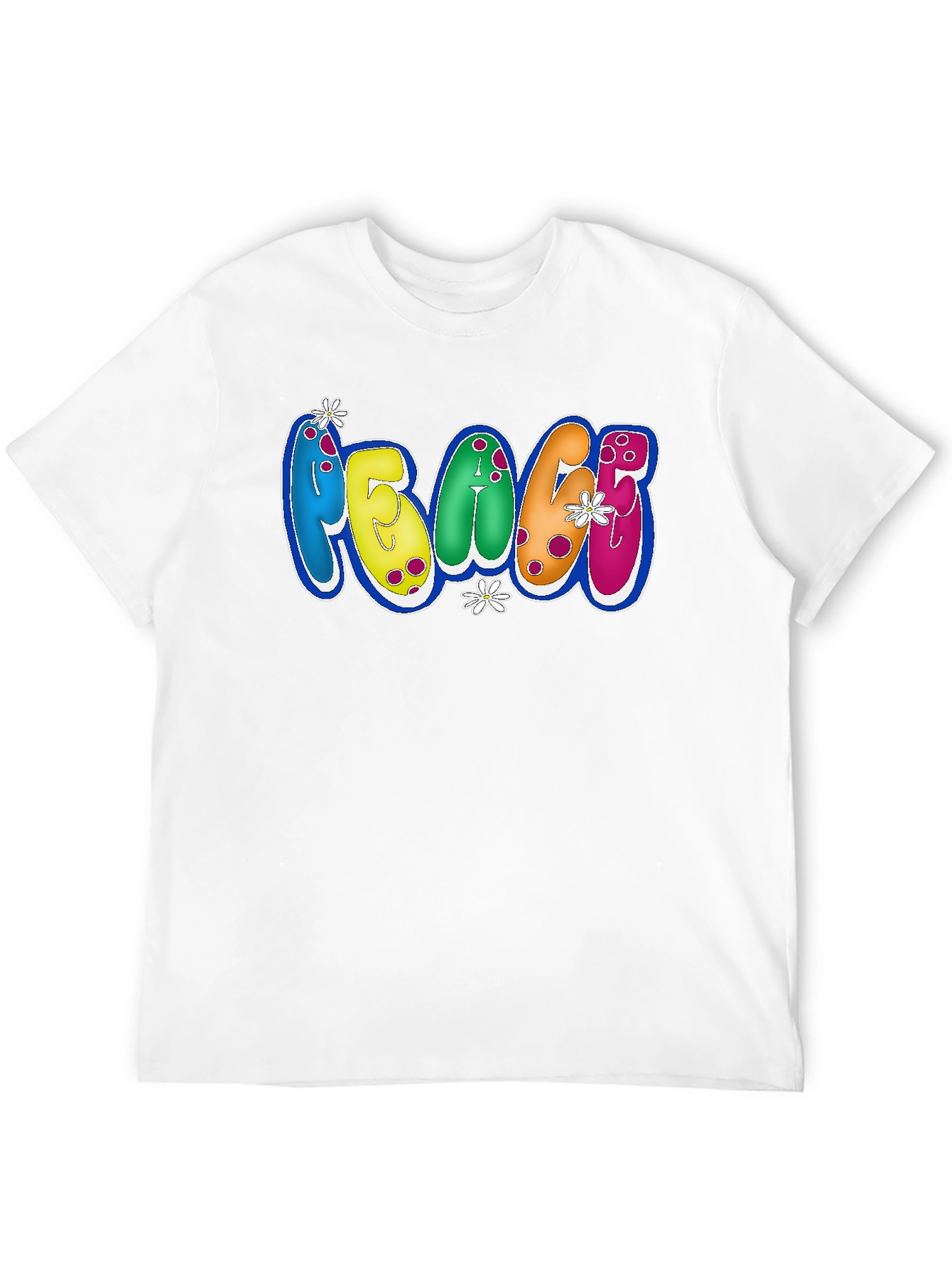 Peace Bubble Letter Graphic Black T-Shirt