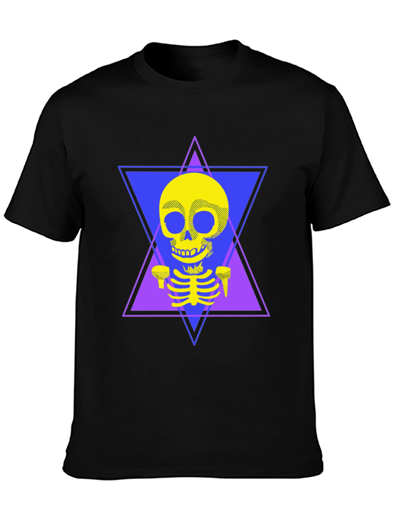 Geometric Skeleton T-Shirt - Edgy Graphic Tee