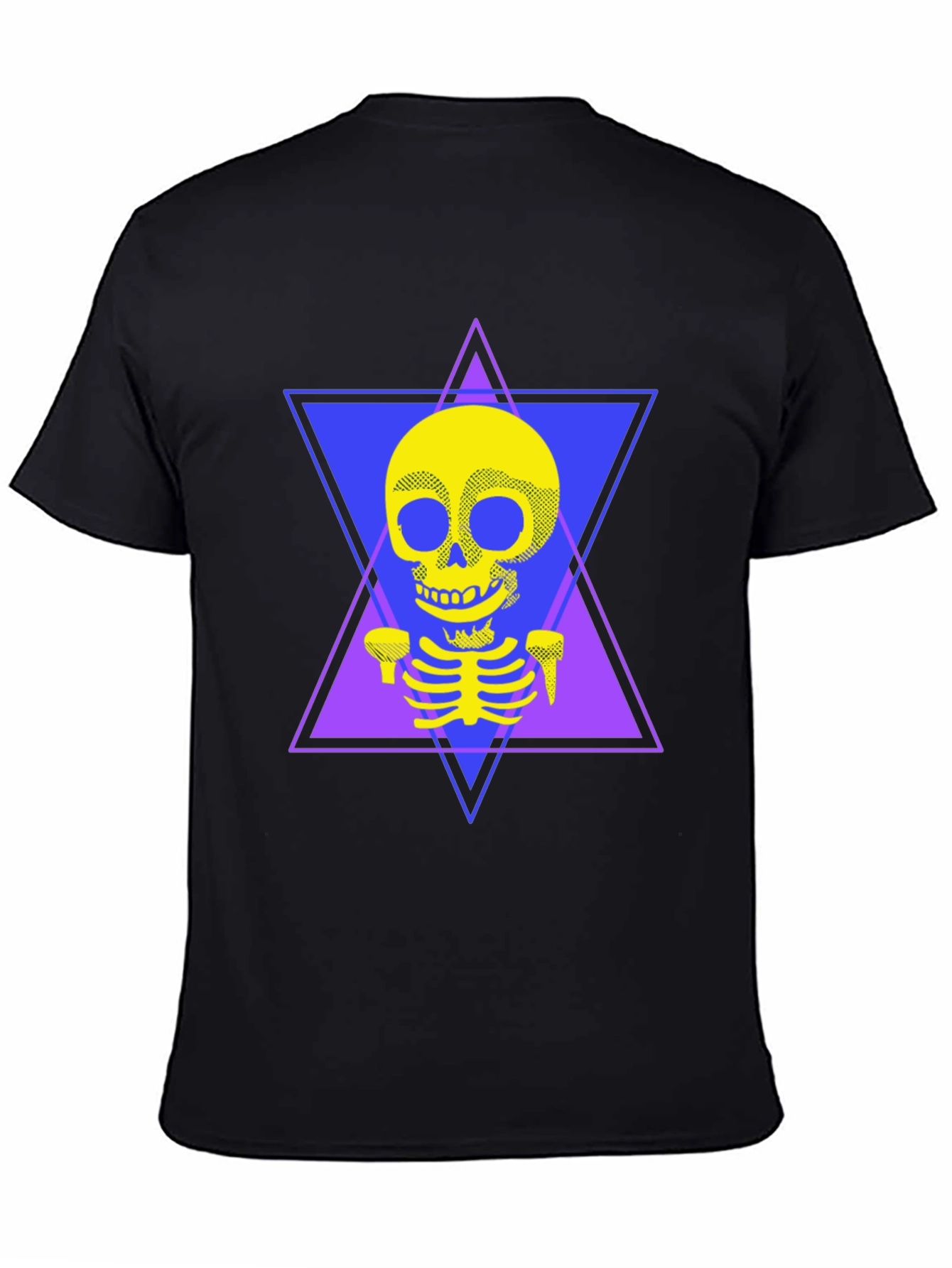 Geometric Skeleton T-Shirt - Edgy Graphic Tee