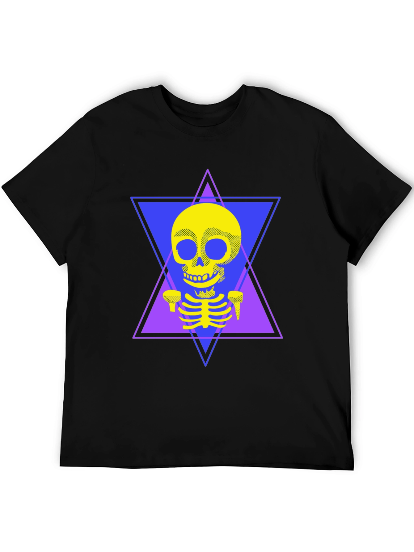 Geometric Skeleton T-Shirt - Edgy Graphic Tee