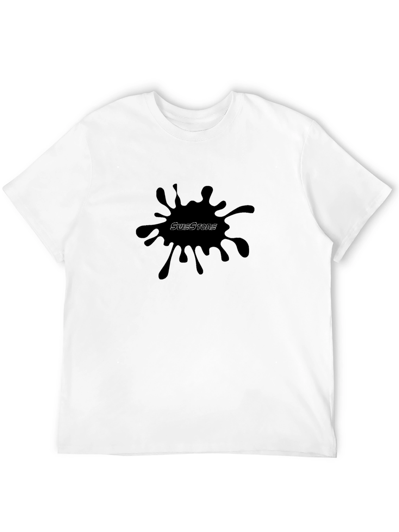 Mens Black Graphic Tee - Ink Splash Design