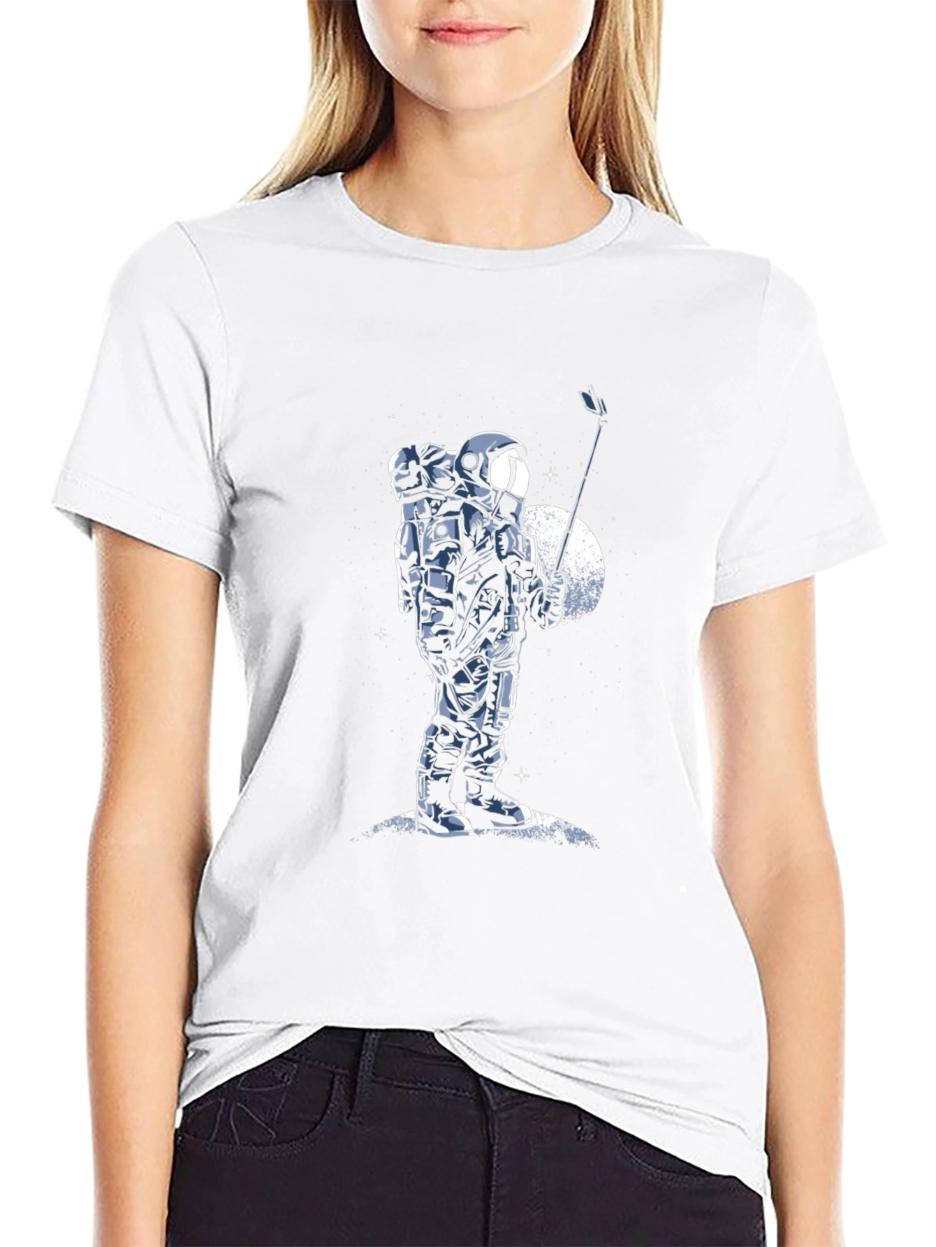 Astronaut Selfie Graphic Tee - Space T-Shirt
