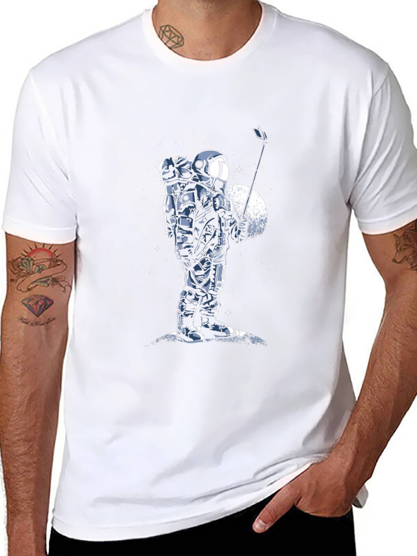 Astronaut Selfie Graphic Tee - Space T-Shirt