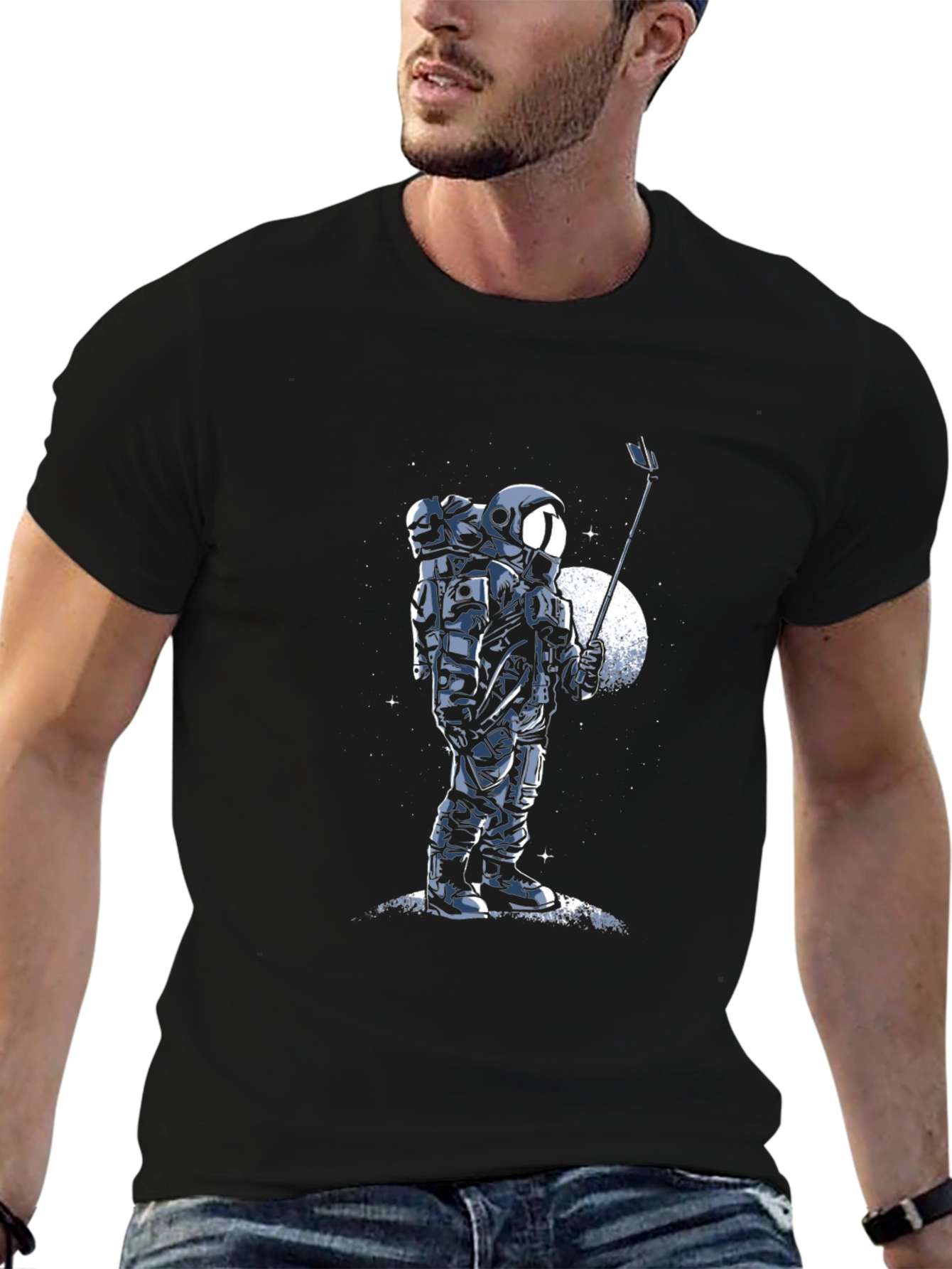 Astronaut Selfie Graphic Tee - Space T-Shirt