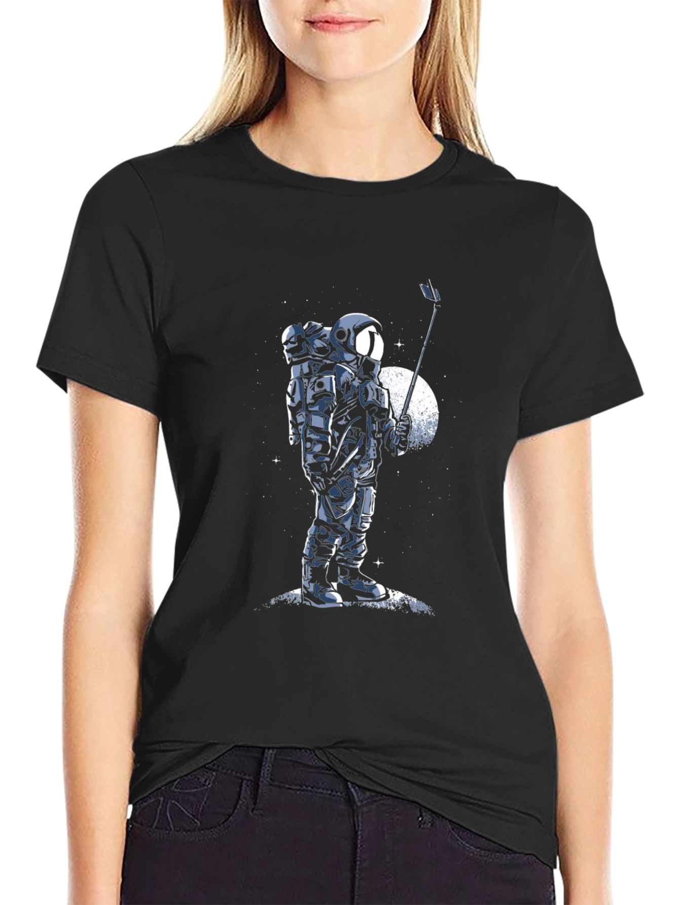 Astronaut Selfie Graphic Tee - Space T-Shirt