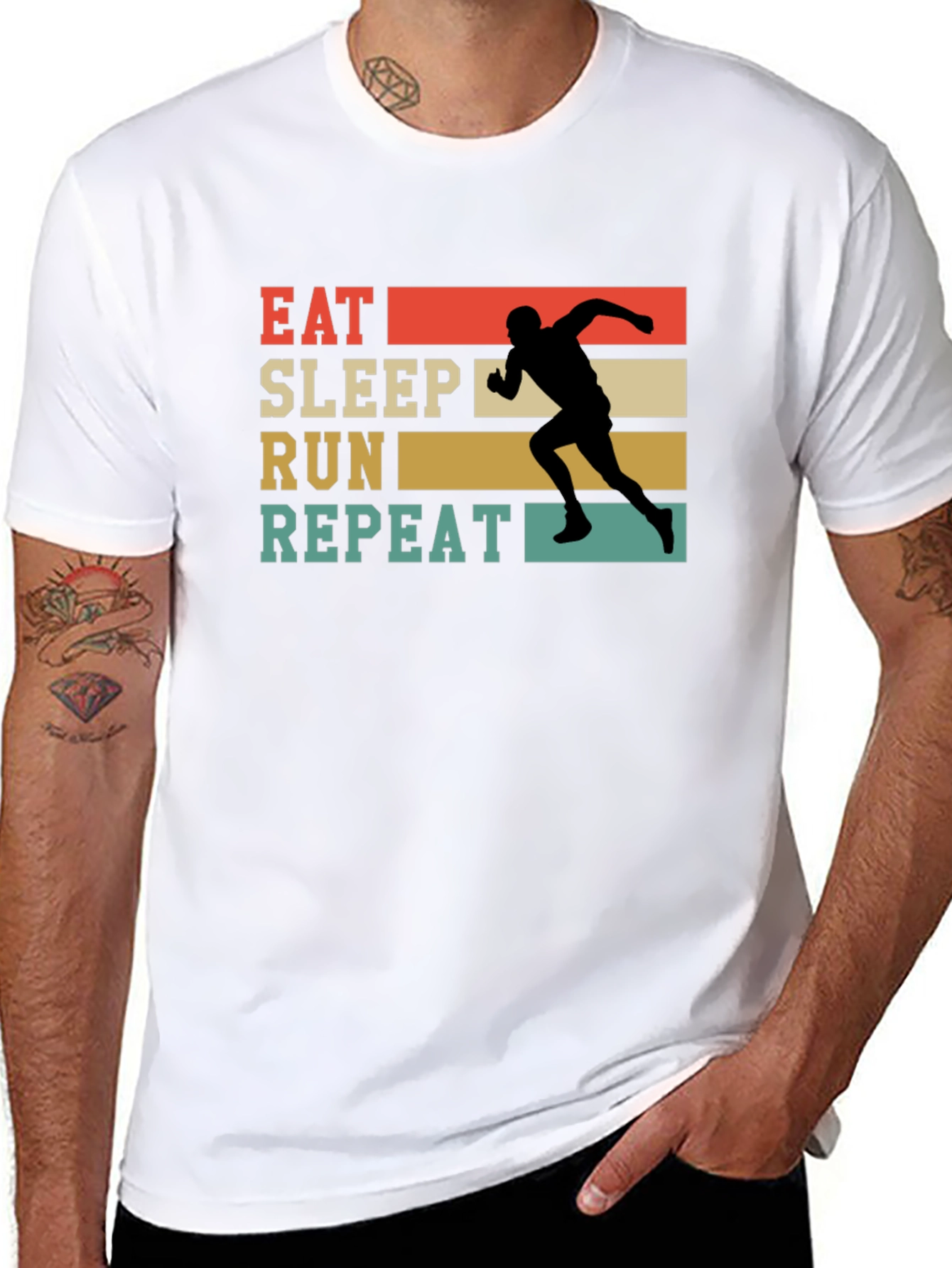 Eat Sleep Run Repeat Retro T-Shirt