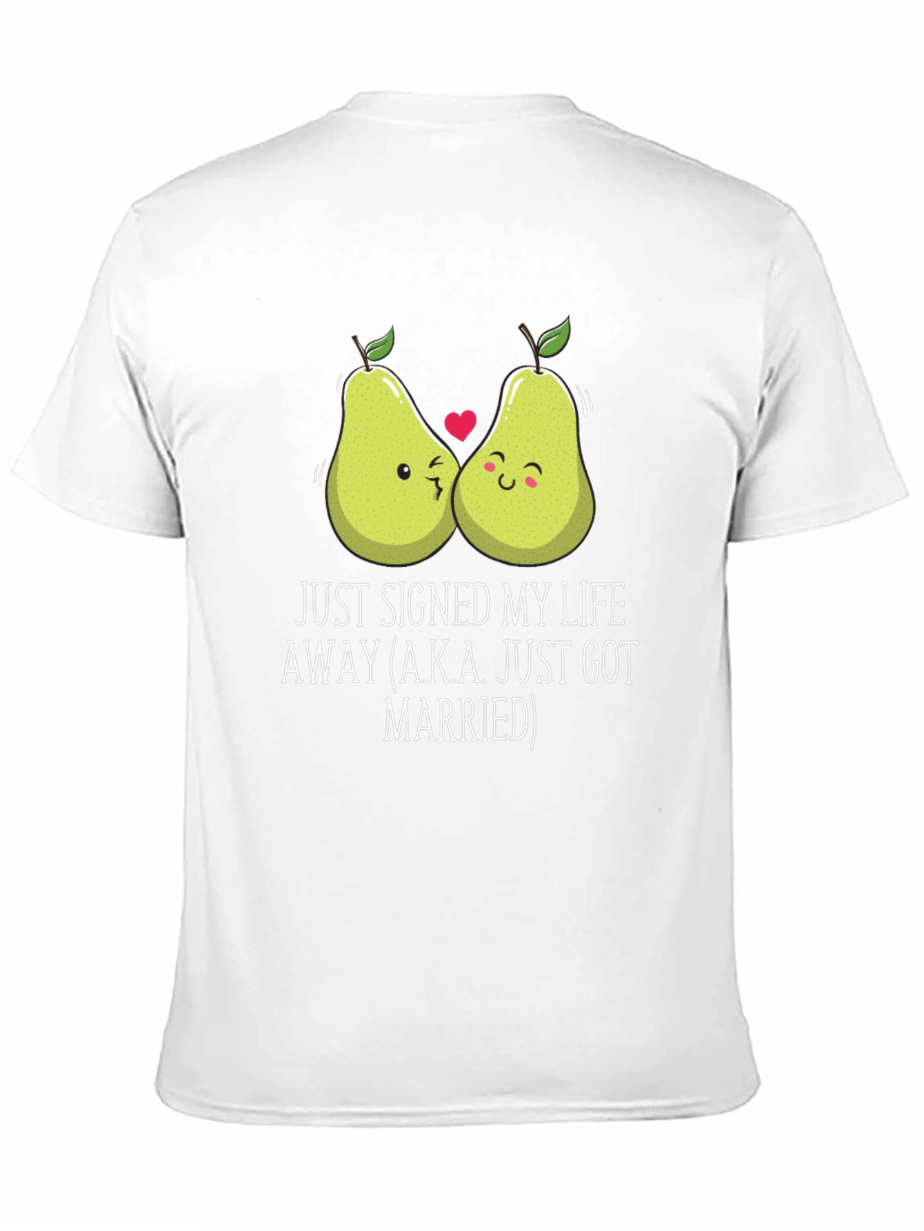 Just Married Couples Pear Graphic T-Shirt