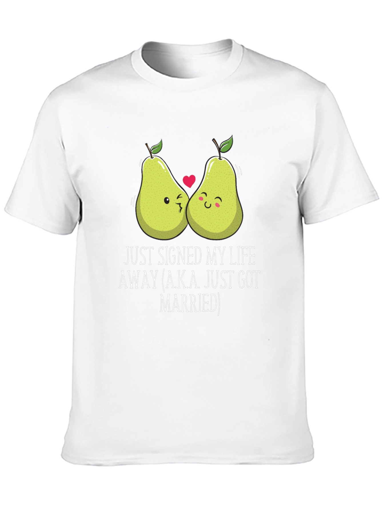 Just Married Couples Pear Graphic T-Shirt