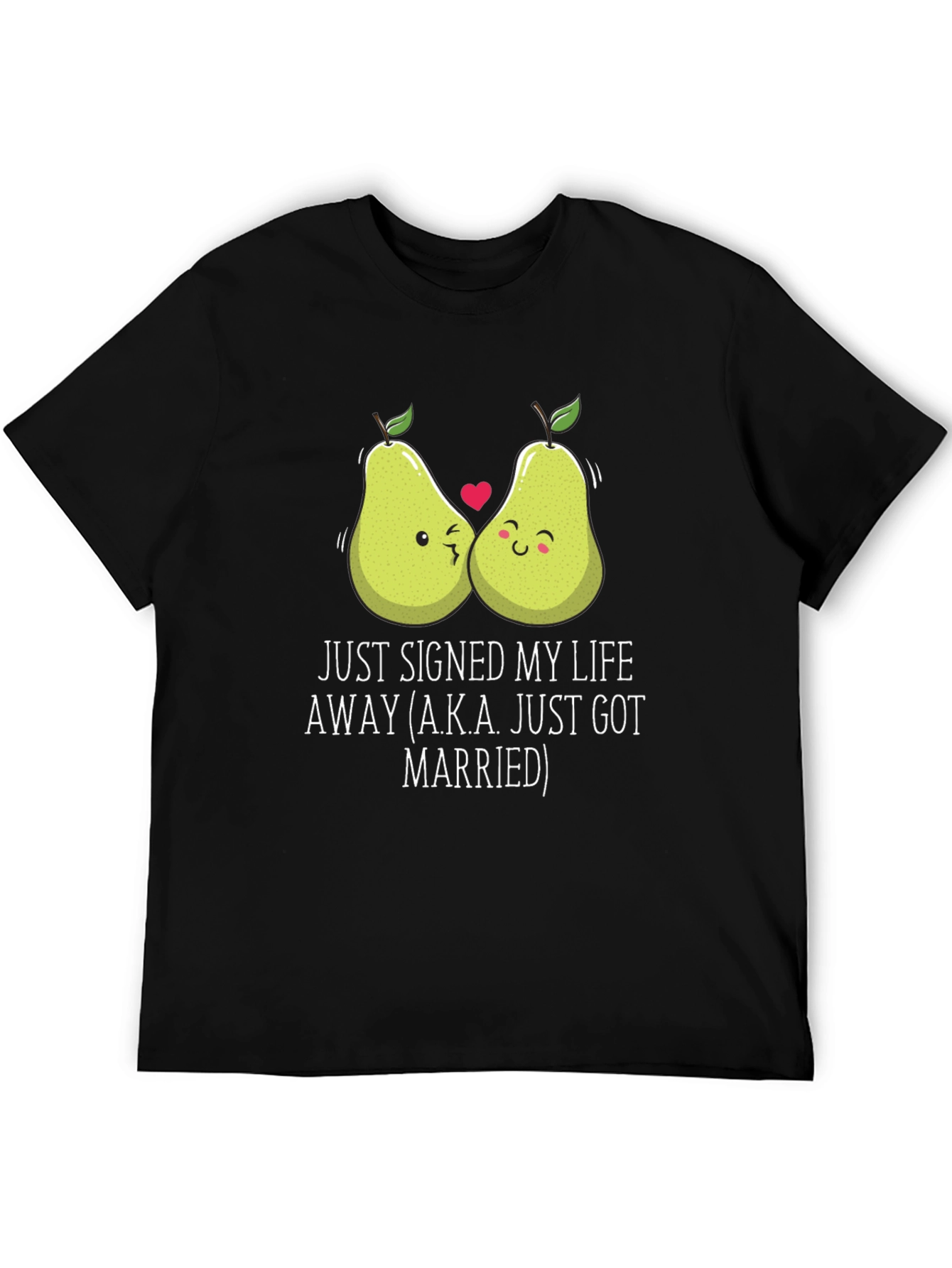 Just Married Couples Pear Graphic T-Shirt