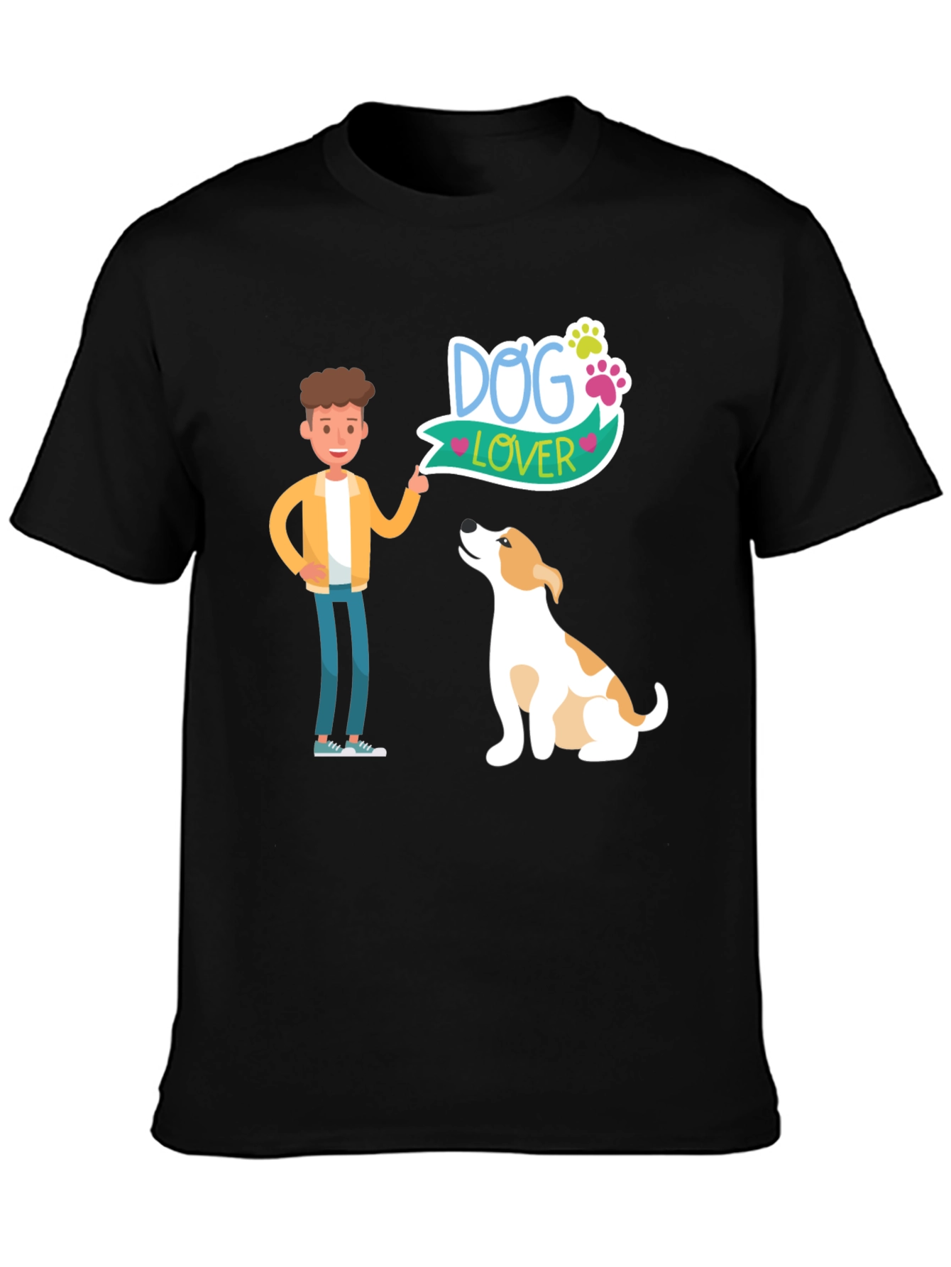 Dog Lover Graphic Tee - Mens Black T-Shirt