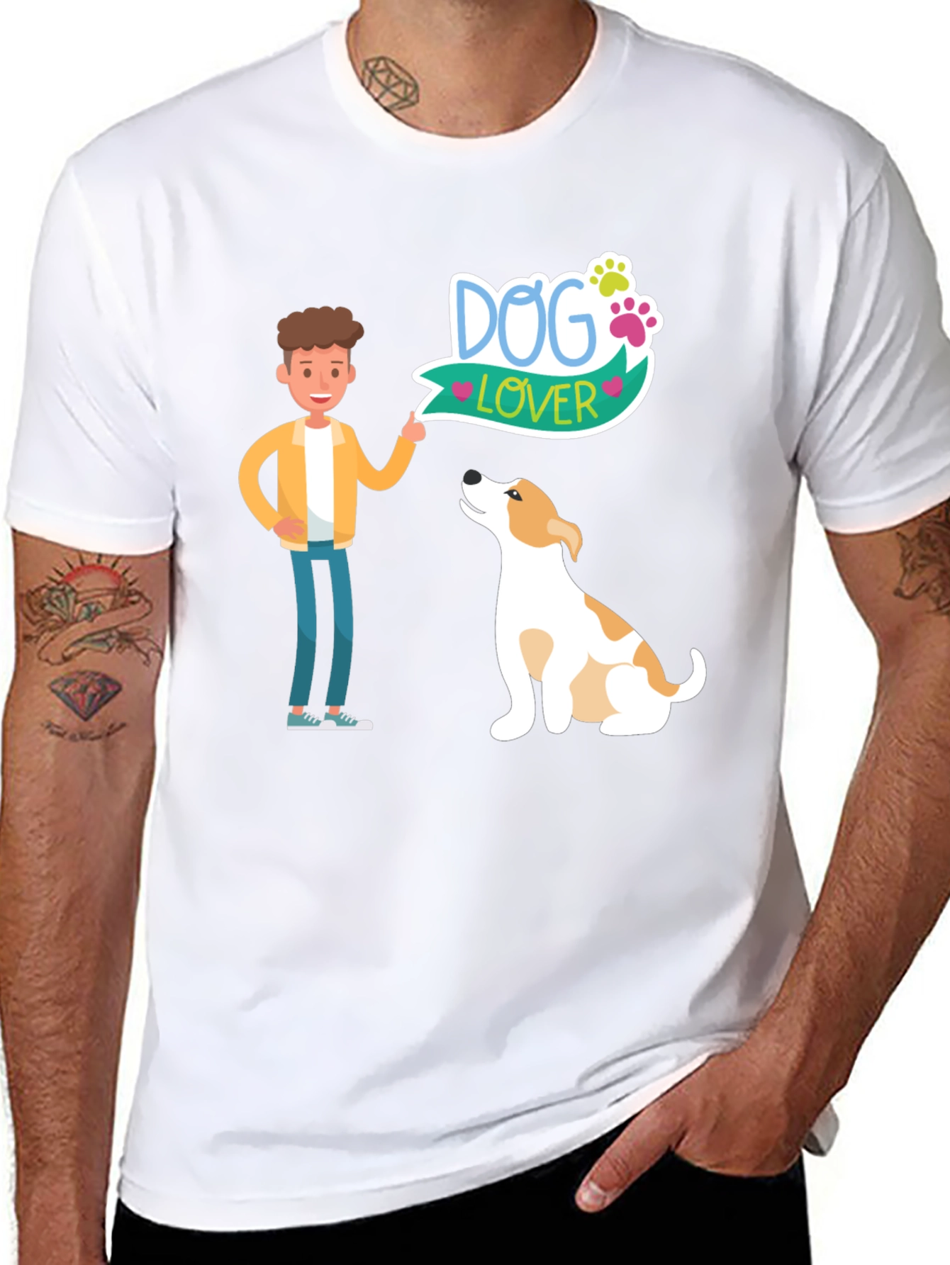Dog Lover Graphic Tee - Mens Black T-Shirt