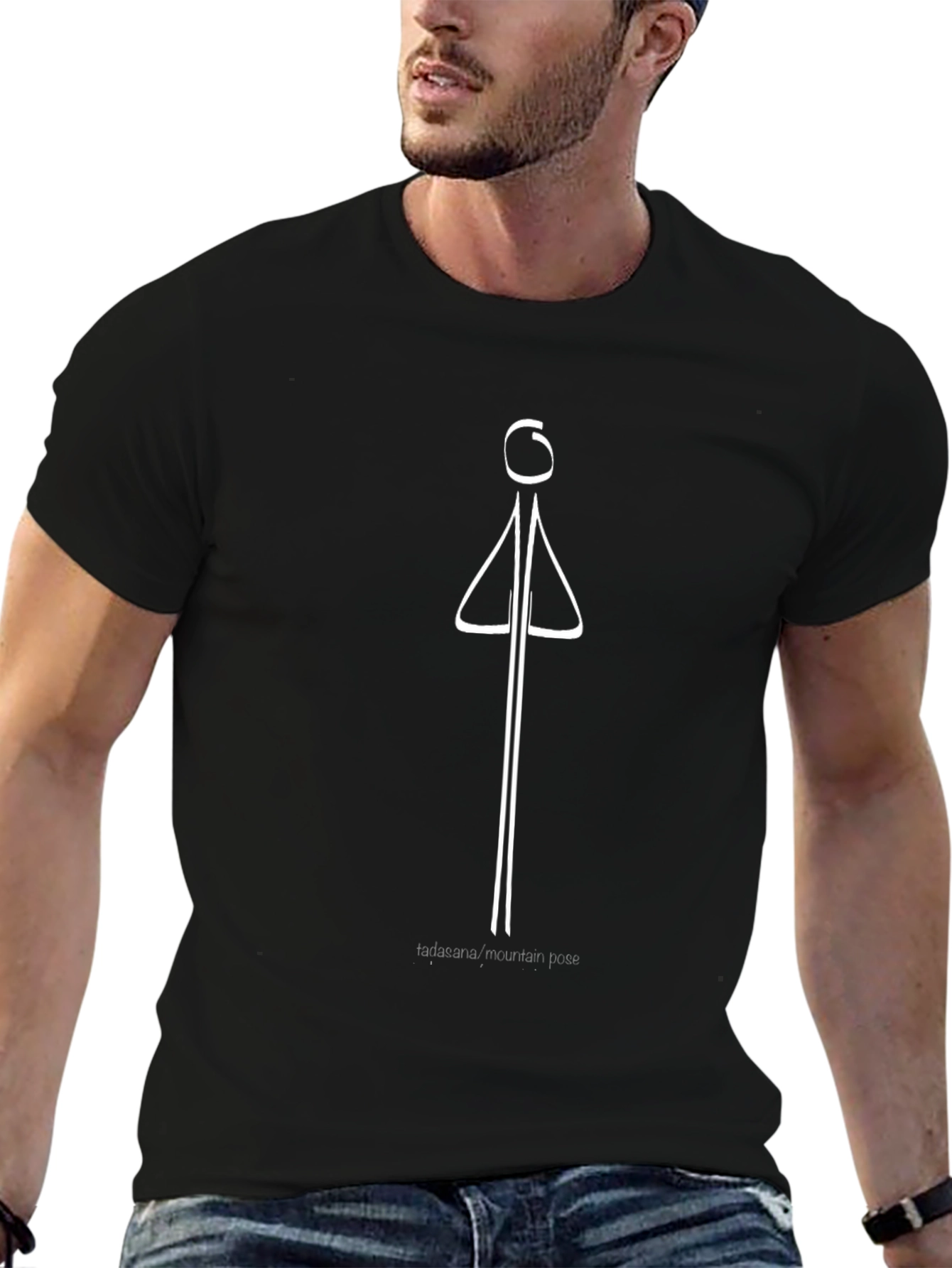 Minimalist Stick Figure Yoga Pose T-Shirt