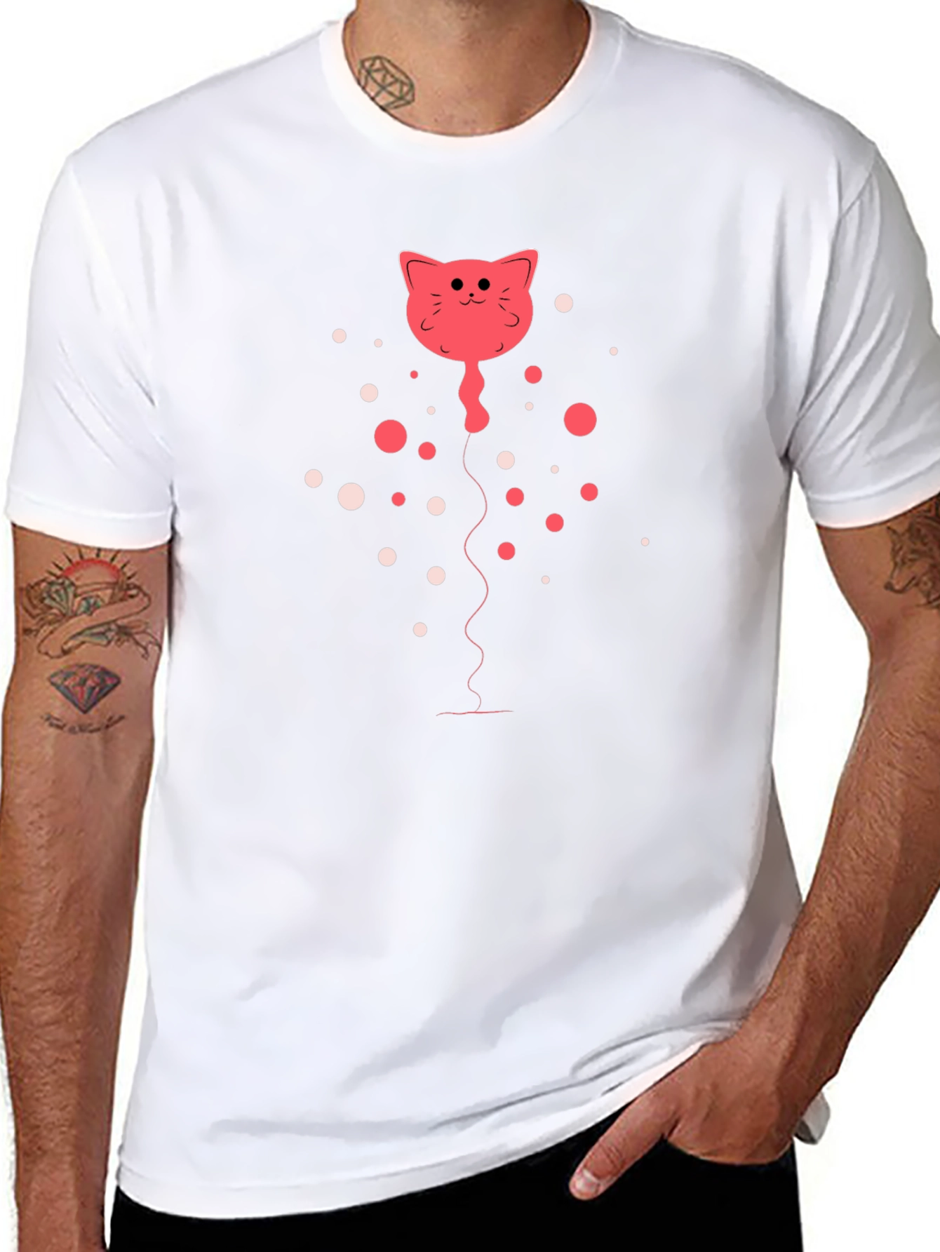 Cat Balloon Graphic Tee - Fun & Unique!