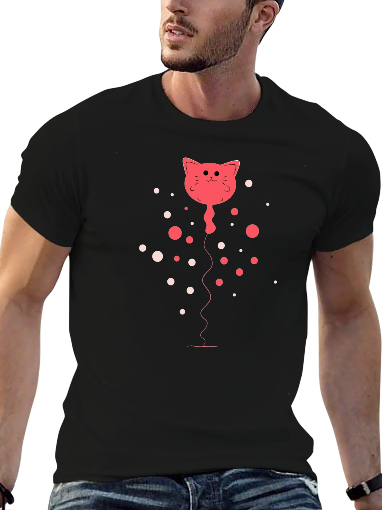 Cat Balloon Graphic Tee - Fun & Unique!