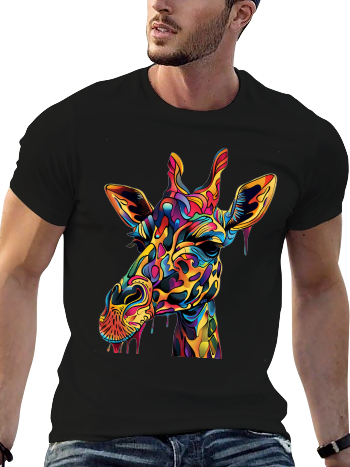 Colorful Giraffe Graphic Tee