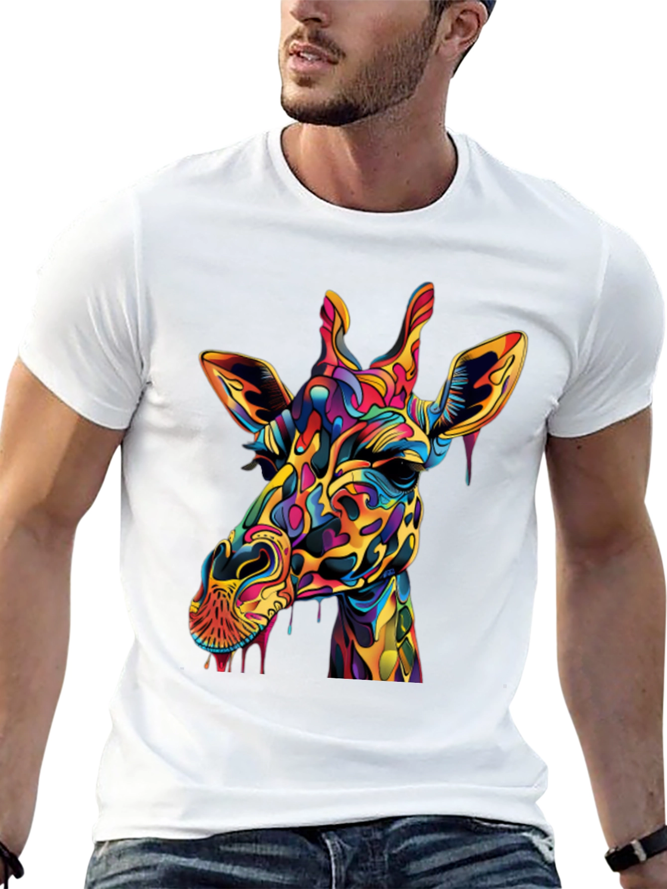 Colorful Giraffe Graphic Tee