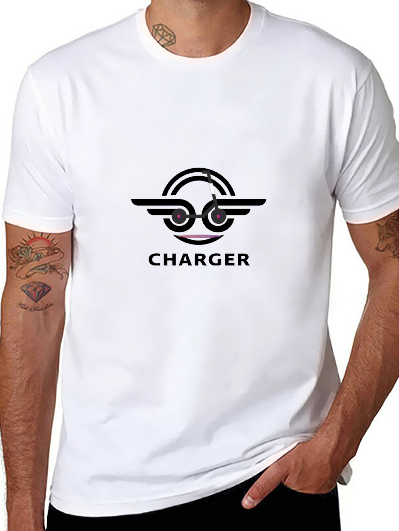 Charger Logo Black T-Shirt