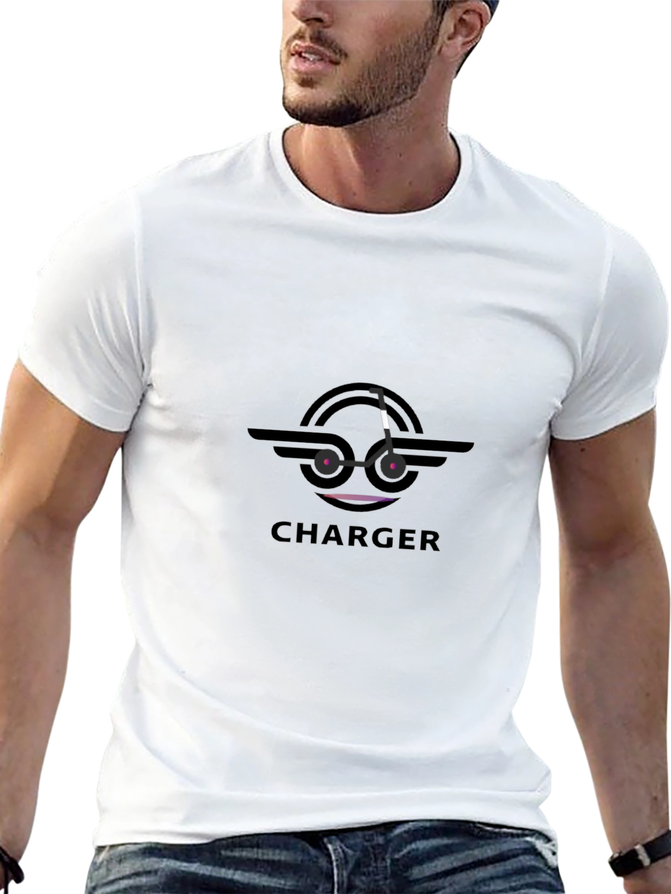 Charger Logo Black T-Shirt