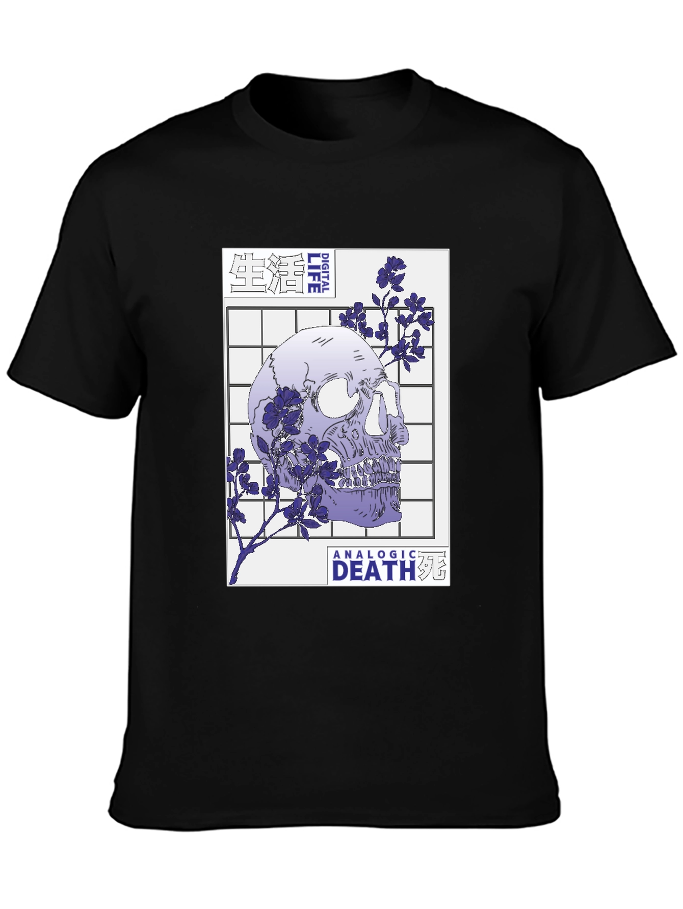 Skull and Flowers Graphic T-Shirt