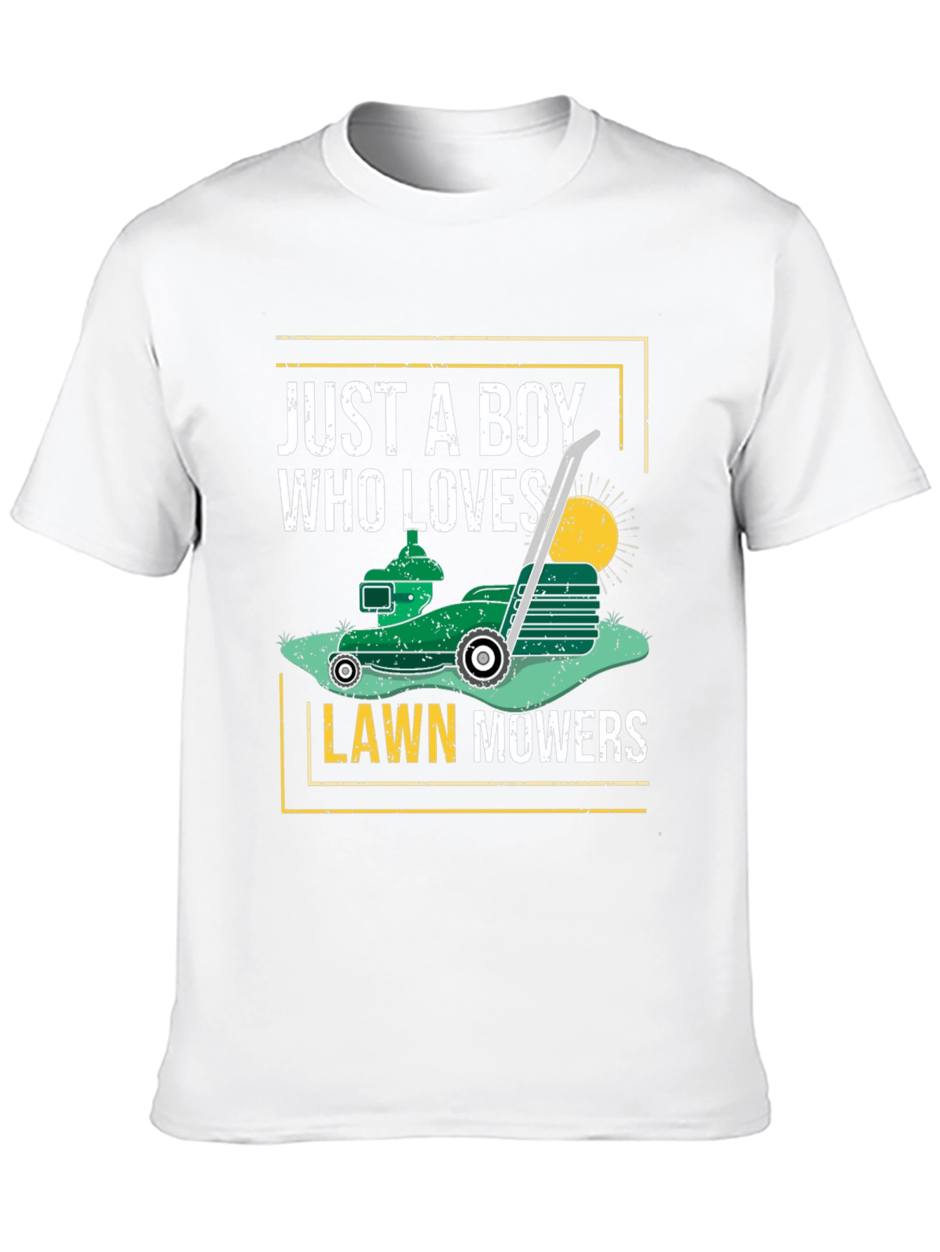 Just A Boy Who Loves Lawn Mowers Black T-Shirt